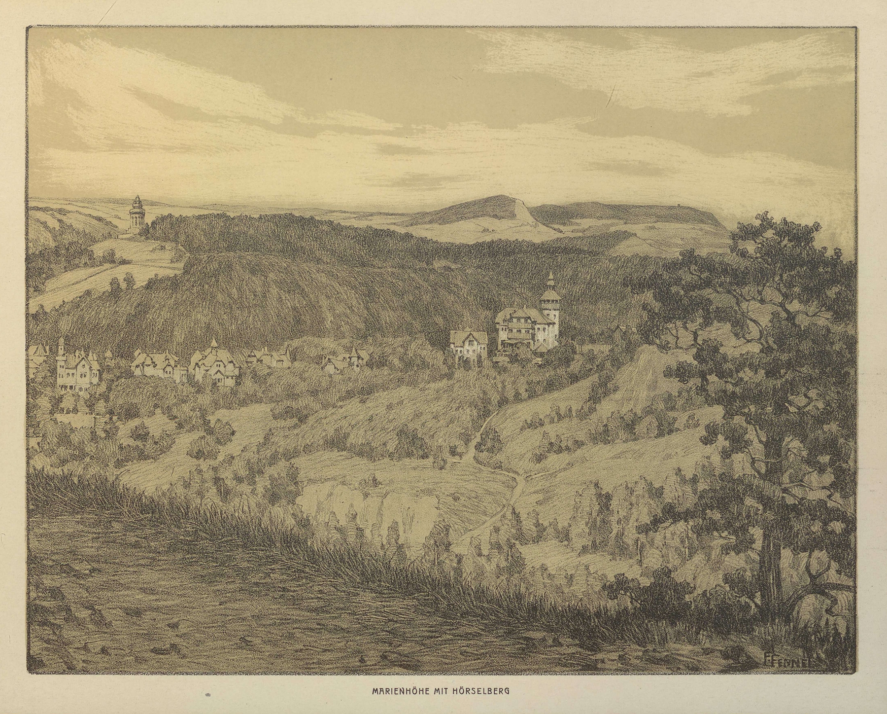 Marienhöhe mit Hörselberg, by Friedrich Fennel, public domain
