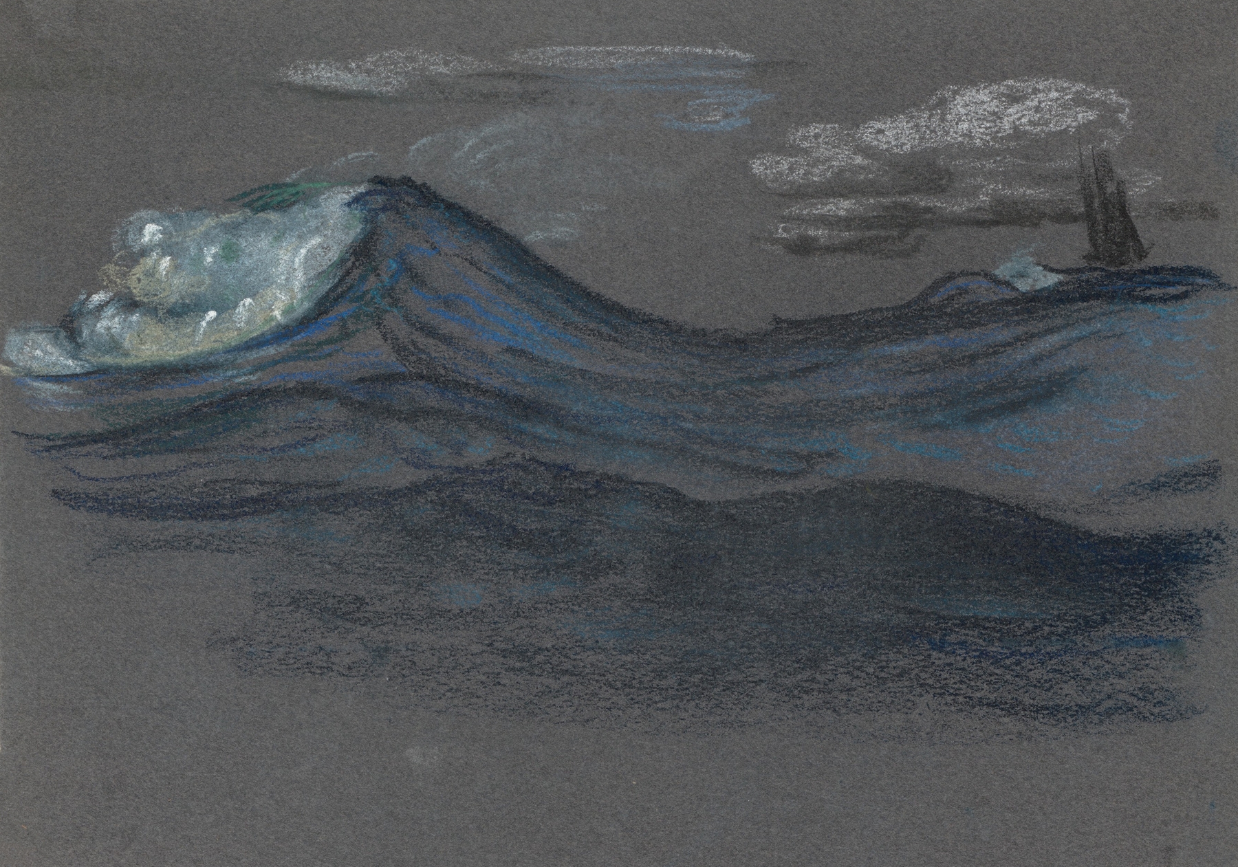 Ocean Swells by Arthur Bowen Davies, depicting luminous ocean waves in an ethereal style.