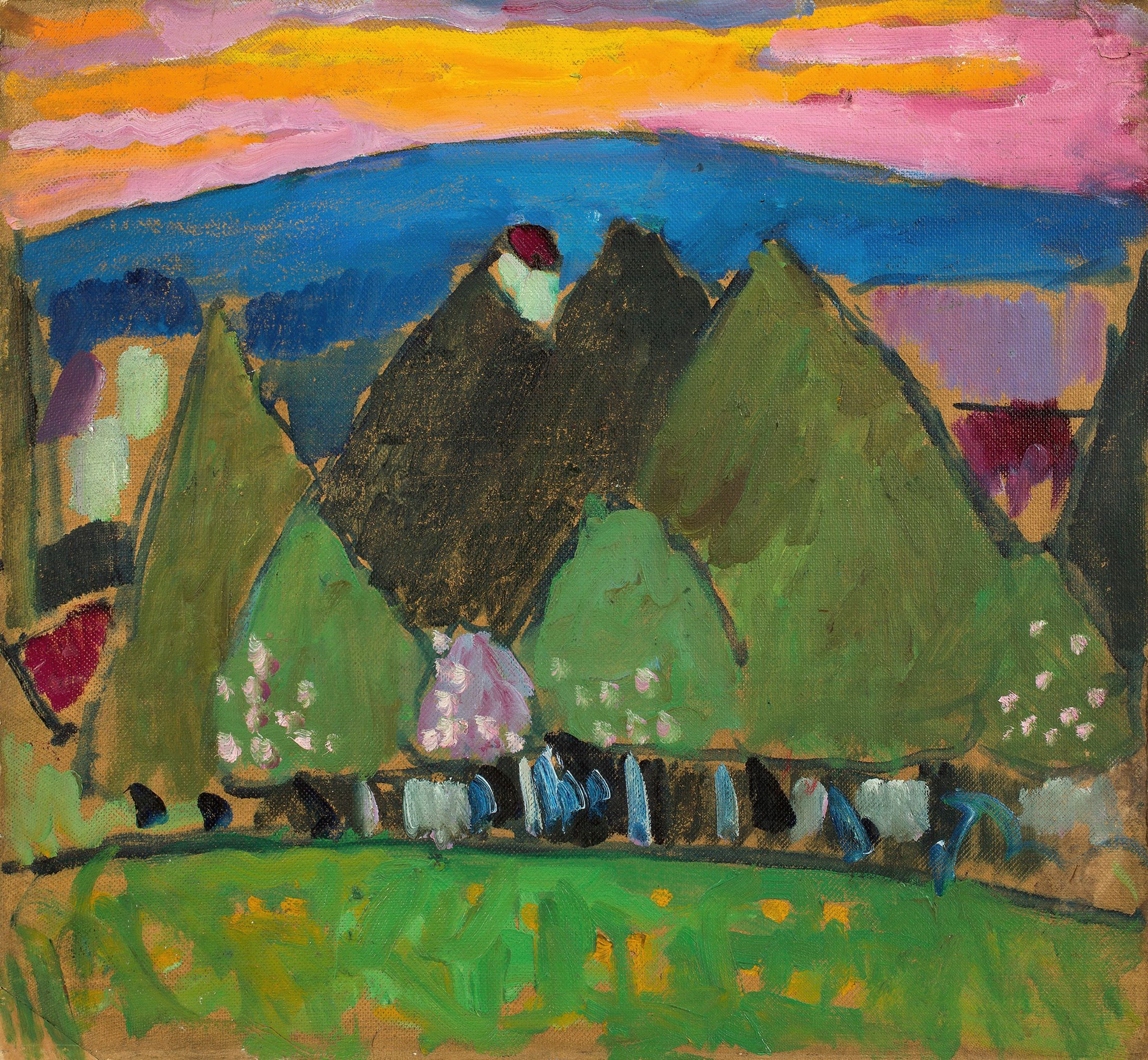 Landschaft mit Bäumen by Alexej von Jawlensky, expressionism, landscape, oil painting