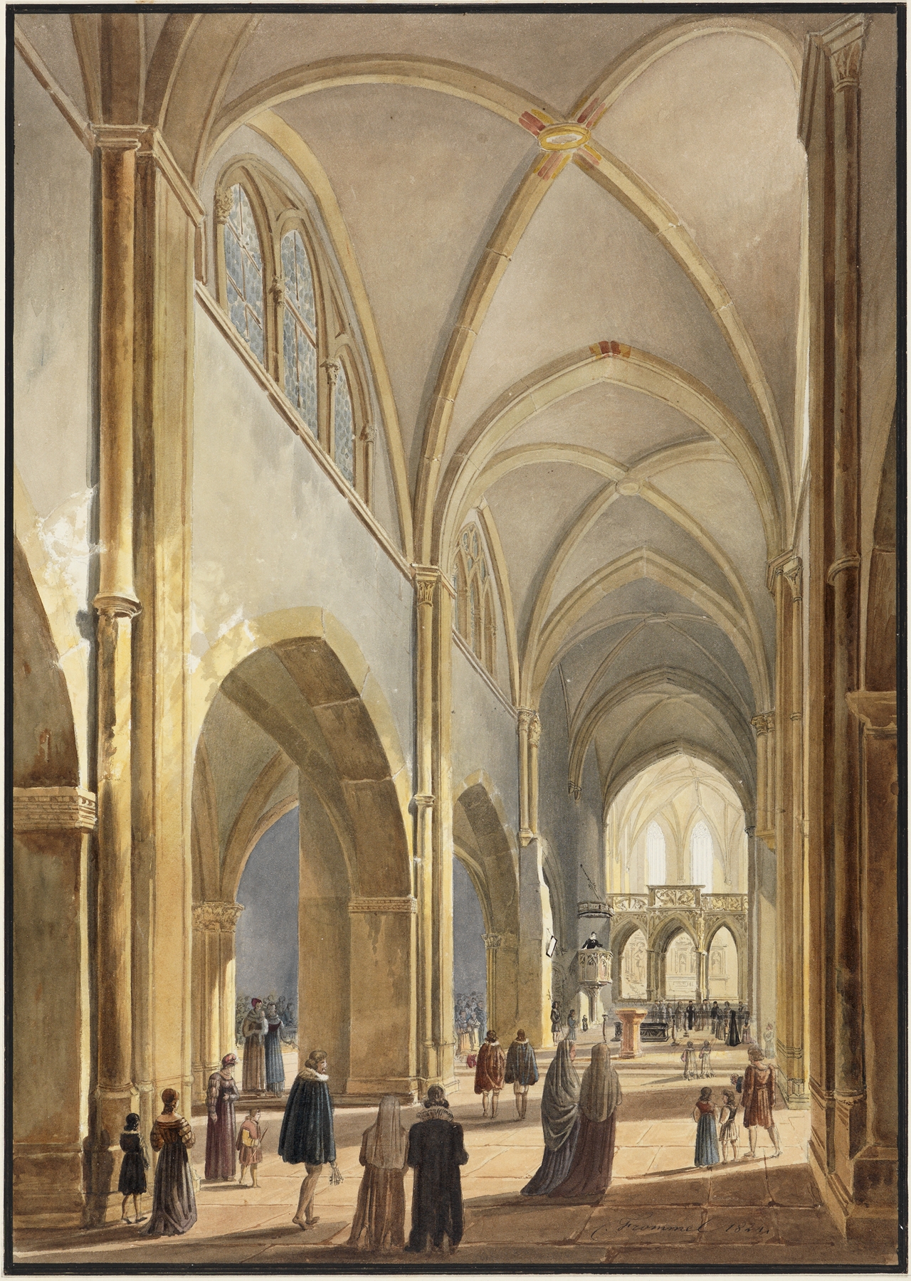 Das Innere der Schloßkirche St. Michael in Pforzheim, by Carl Ludwig Frommel, public domain