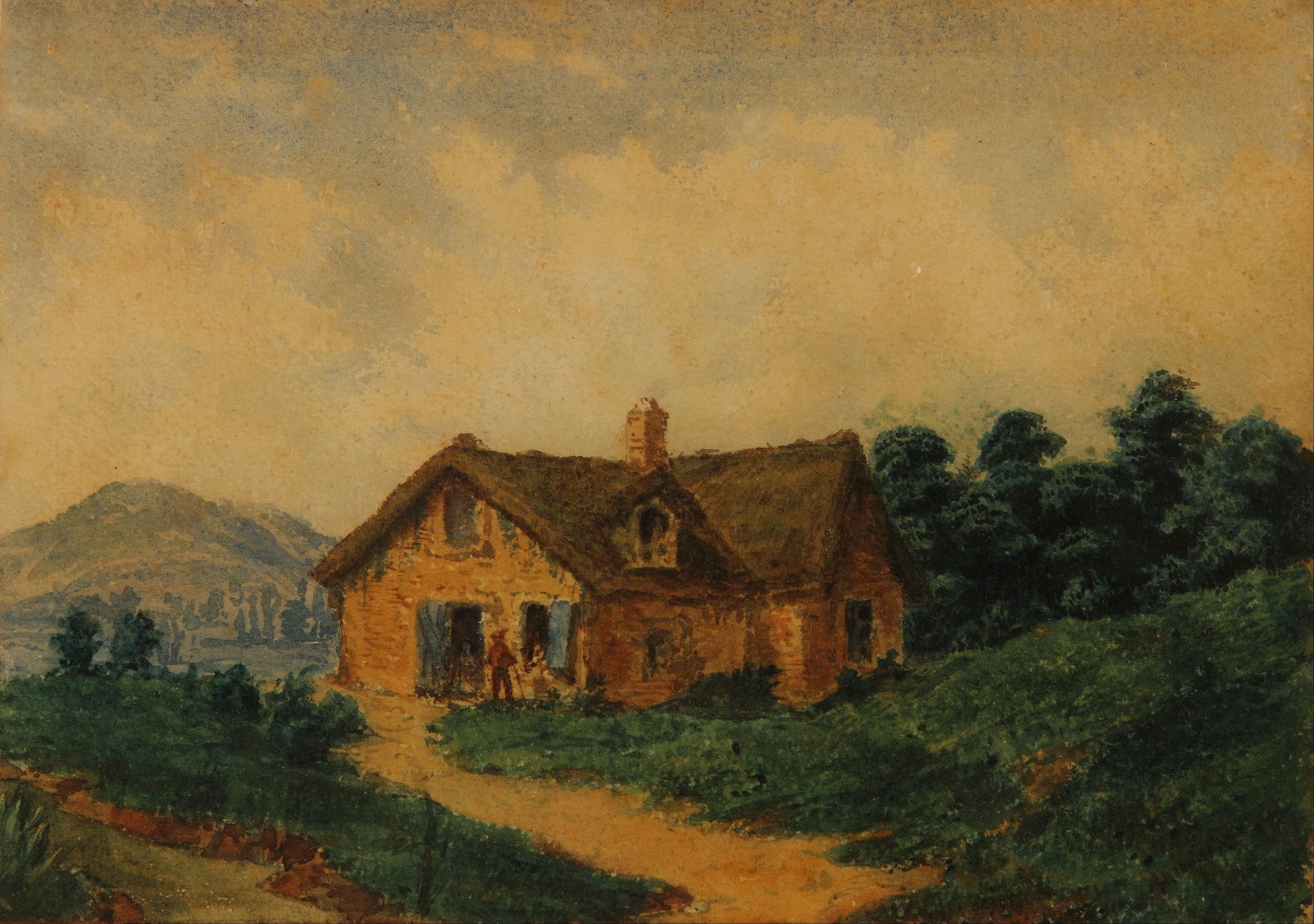 Paisaje (Granja europea), by Prilidiano Pueyrredòn, public domain