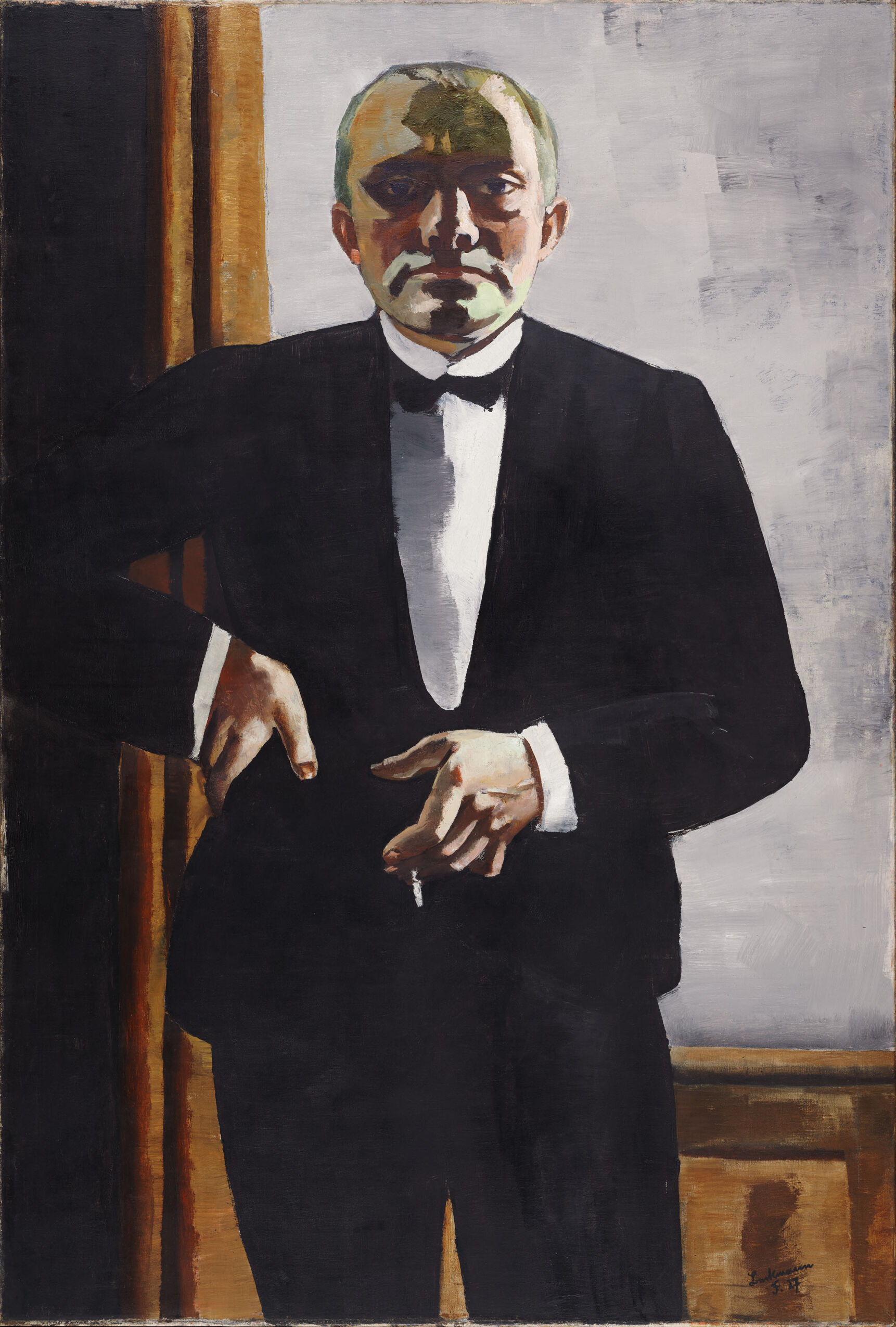 Self-Portrait in Tuxedo, by Max Beckmann, public domain