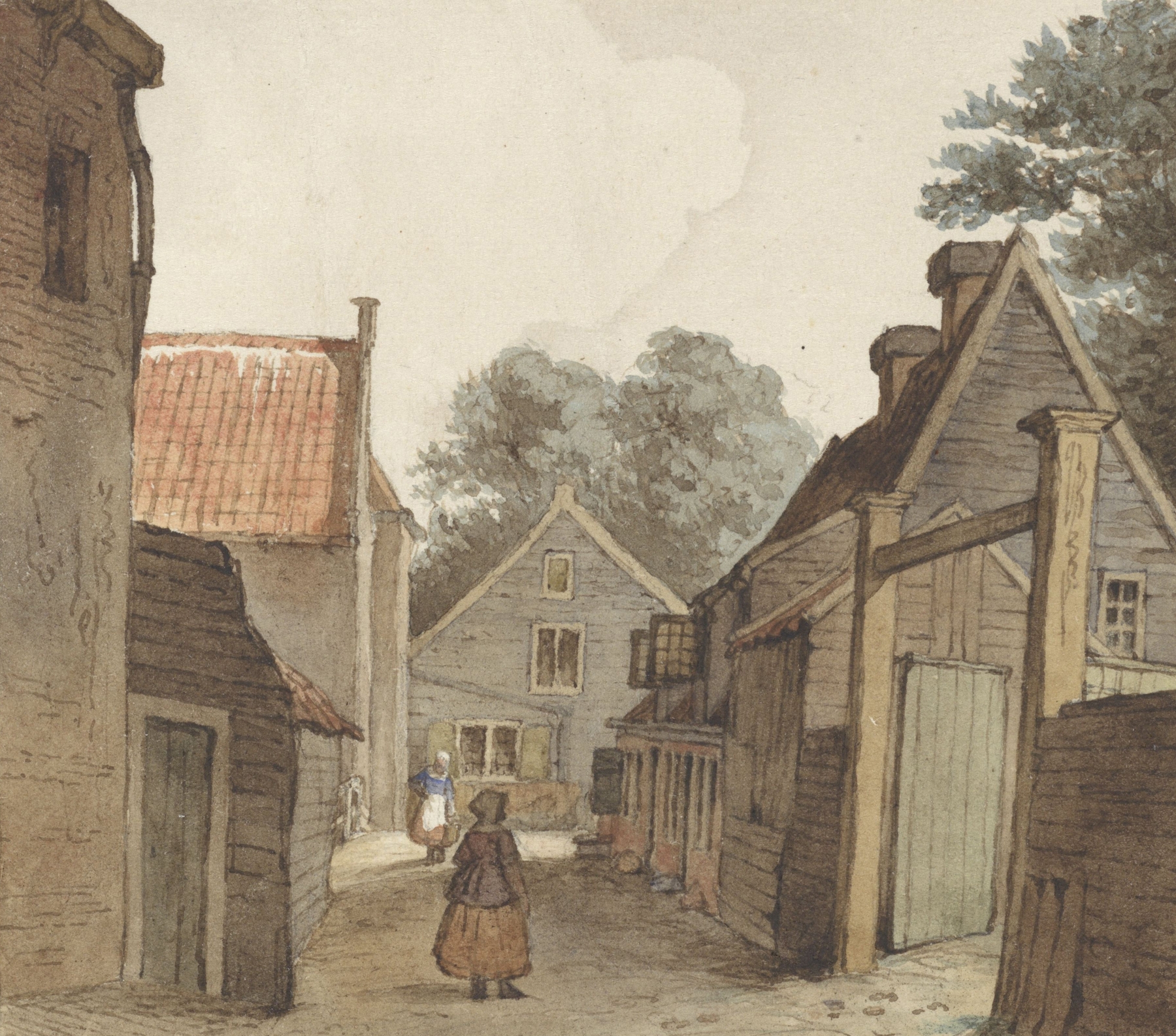 Straat bij de Manege, by Hendrik Abraham Klinkhamer, public domain