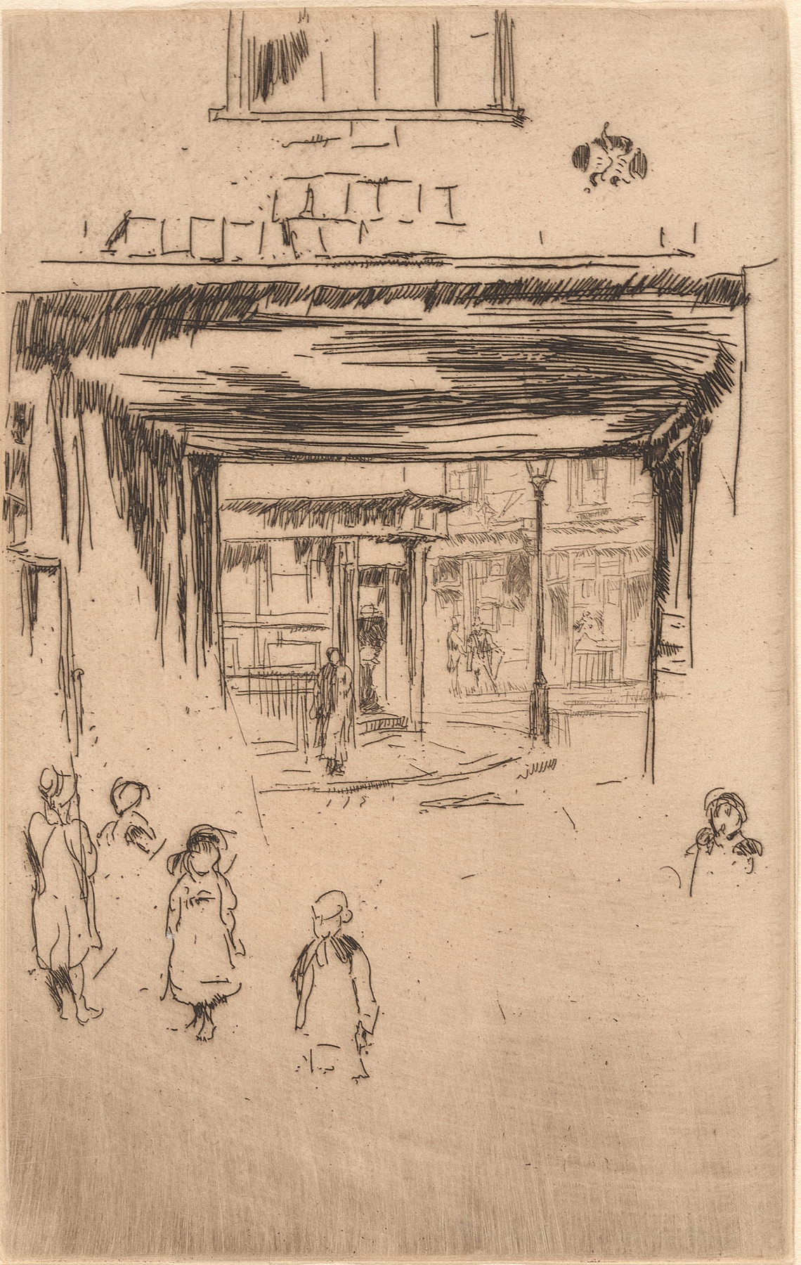Drury Lane, by James Abbott McNeill Whistler, public domain