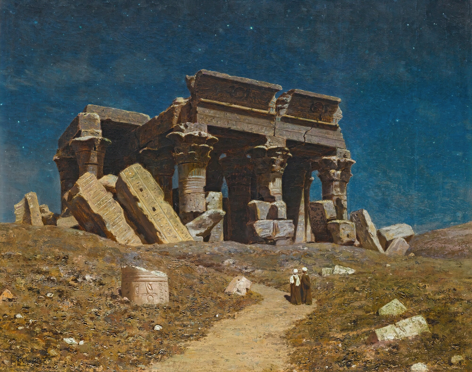 The Ruined Temple Of Kom Ombo, Egypt, oil on canvas by Ivan Fedorovich Choultse