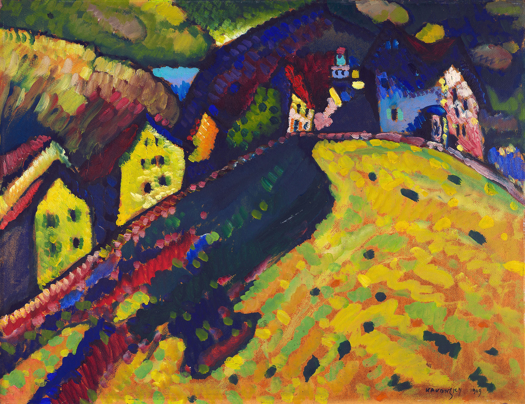 Houses at Murnau, by Wassily Kandinsky, public domain