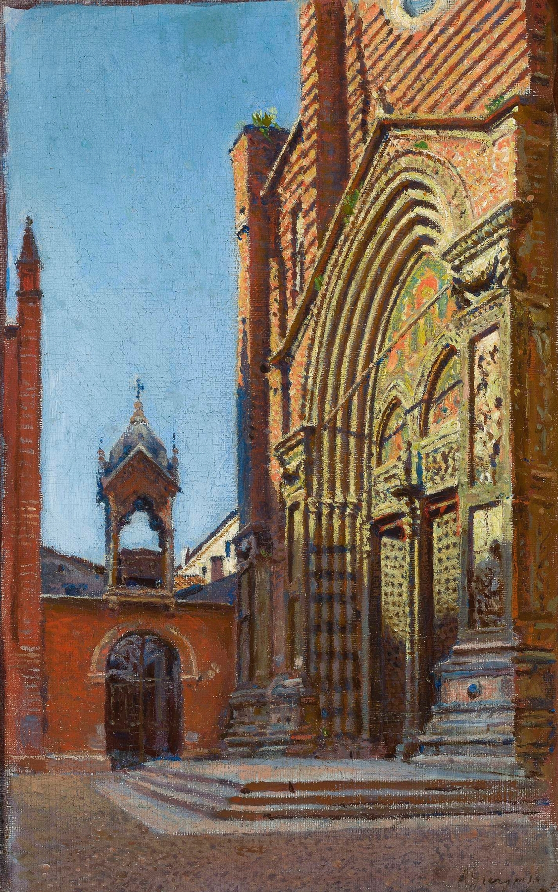 Portal of the church of St. Anastasia in Verona, by Aleksander Gierymski, public domain