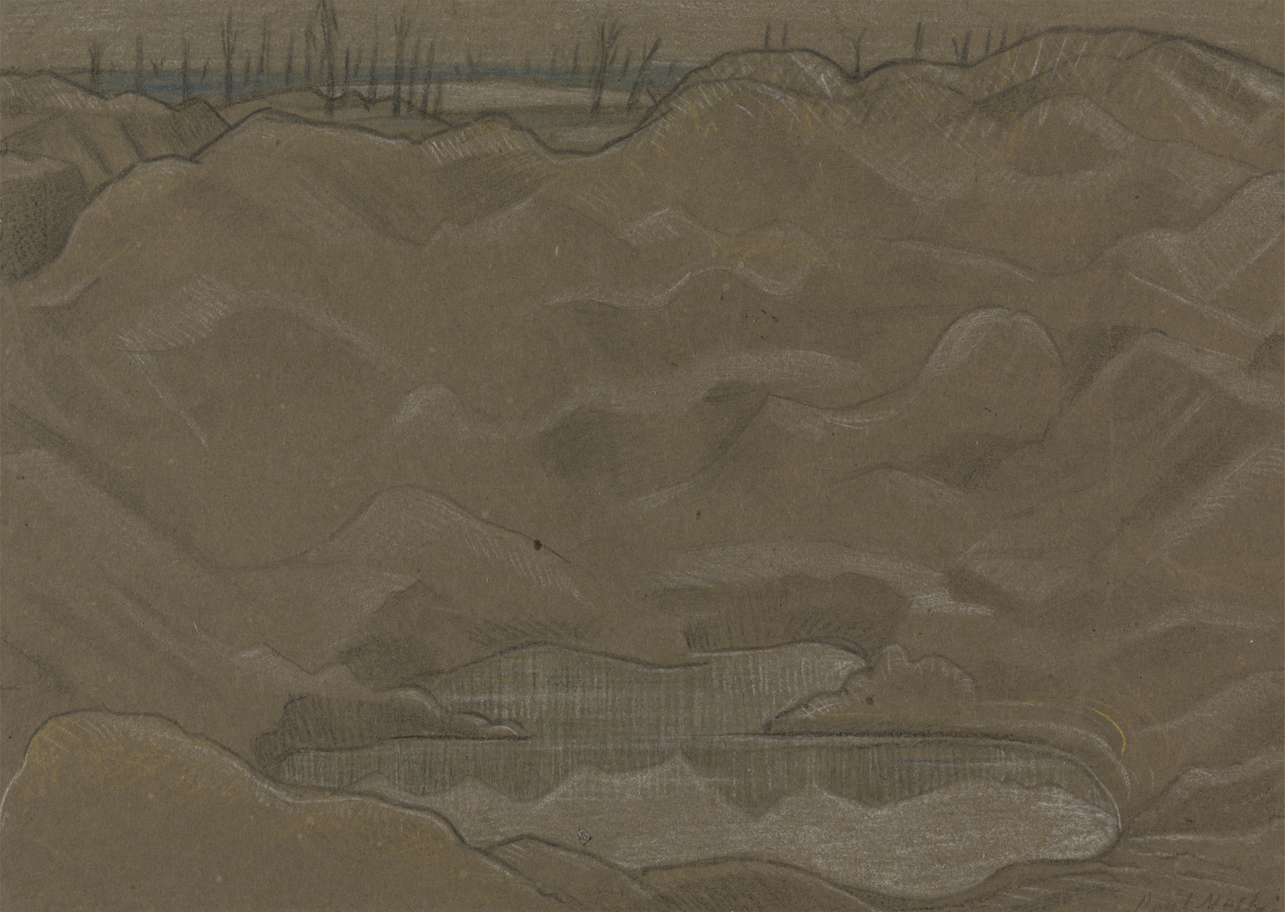 A Shell Crater, by Paul Nash, public domain