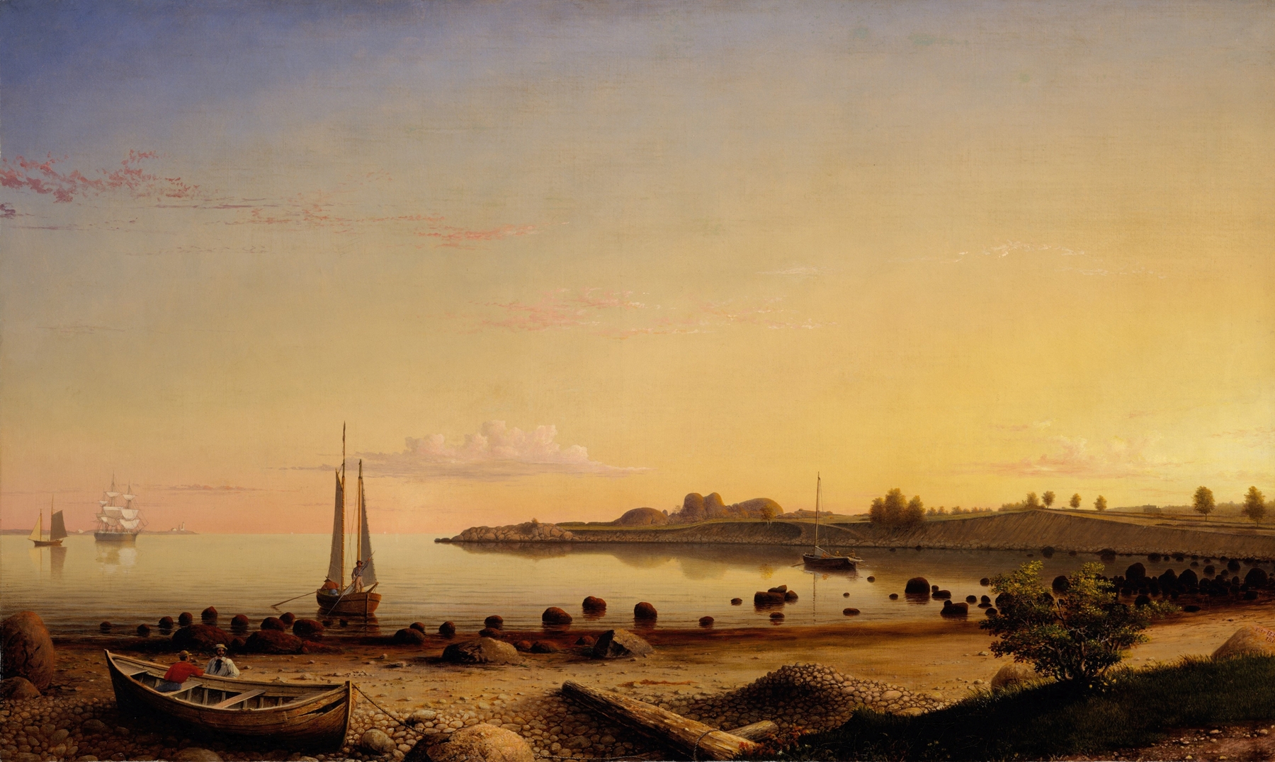 Stage Fort across Gloucester Harbor, oil painting by Fitz Henry Lane