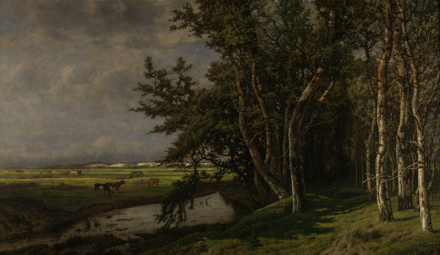 Prinsenvijver by Jean Pierre François Lamorinière, oil painting