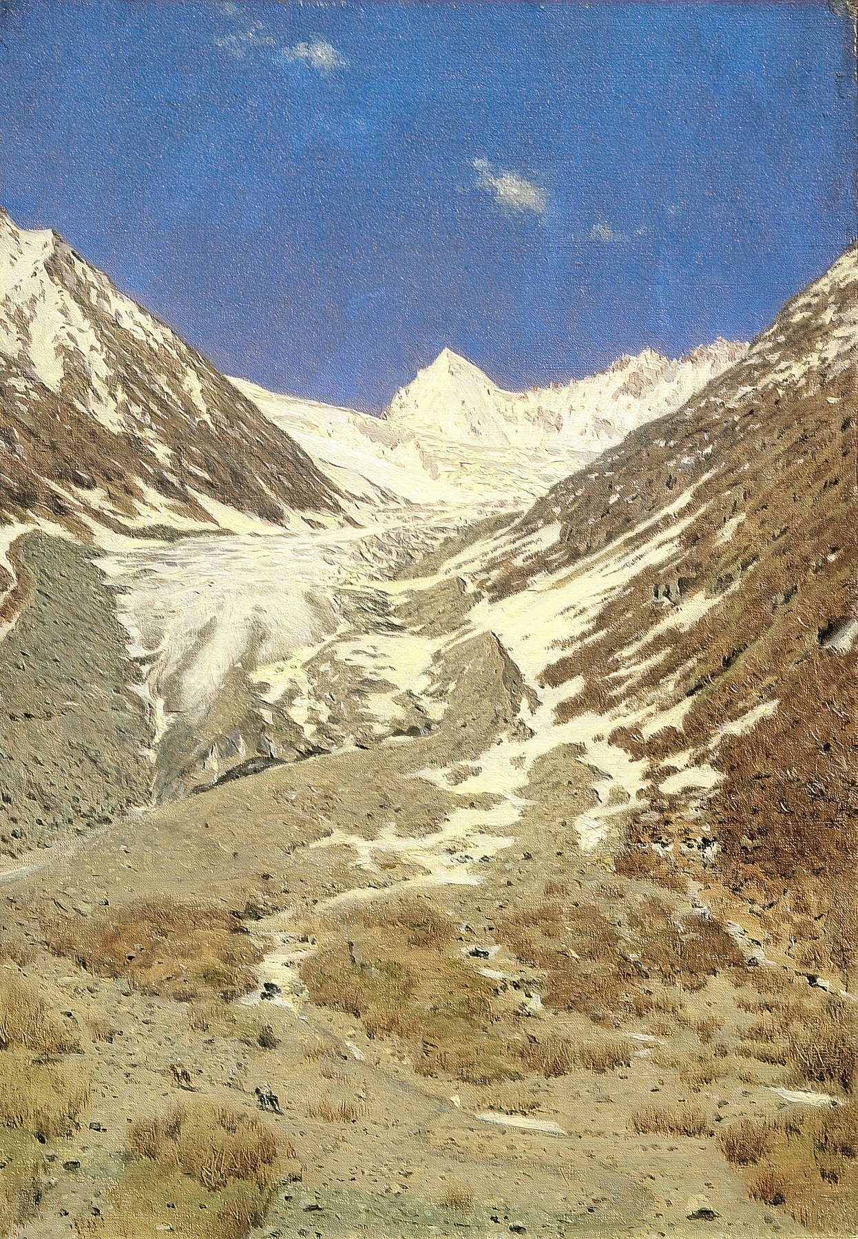 The glacier on the way from Kashmir to Ladakh (Study), by Vasily Vereshchagin, public domain