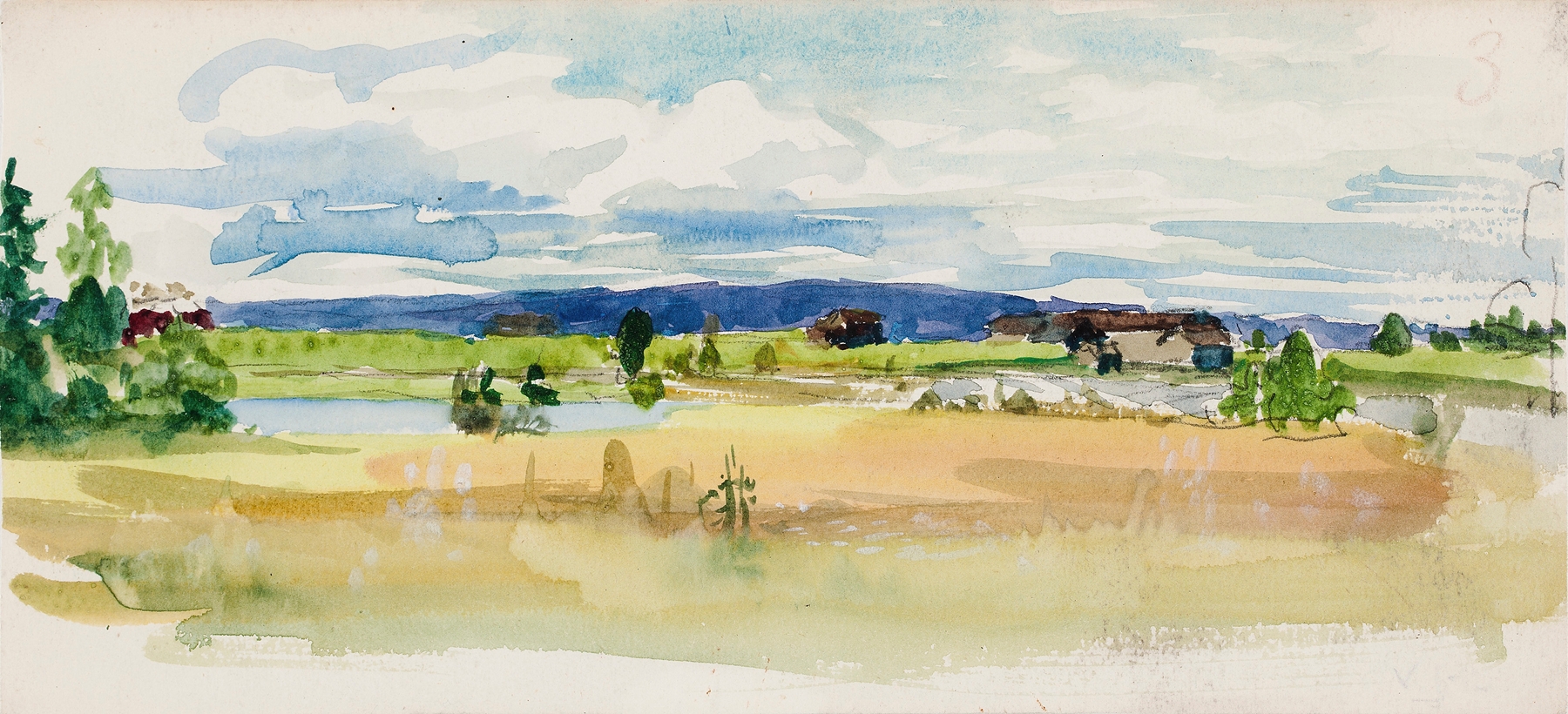 Summer Landscape by Venny Soldan-Brofeldt, oil on canvas depicting a serene summer scene.