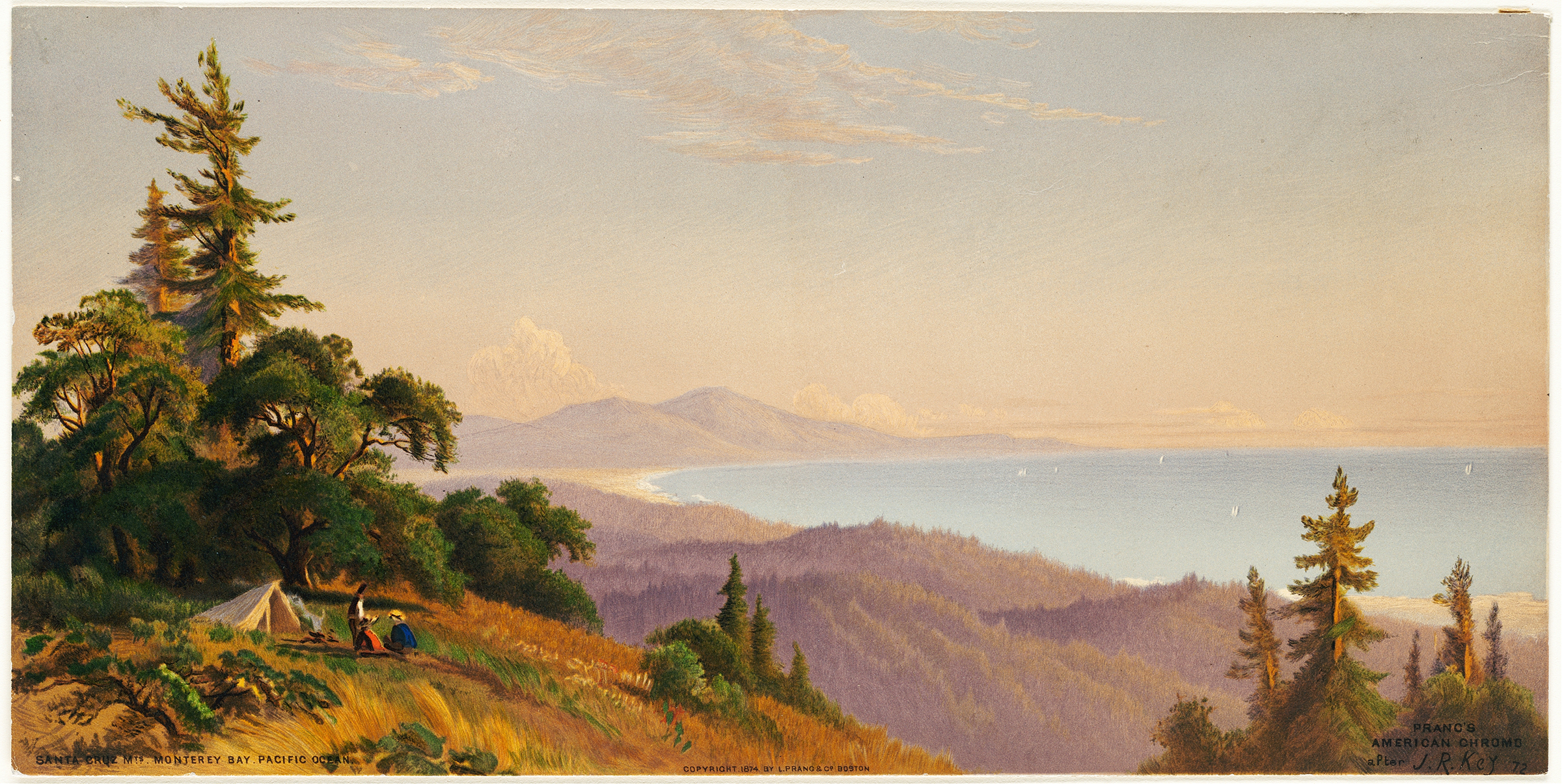 Landscape of Santa Cruz Mts. and Monterey Bay by John Ross Key, oil painting