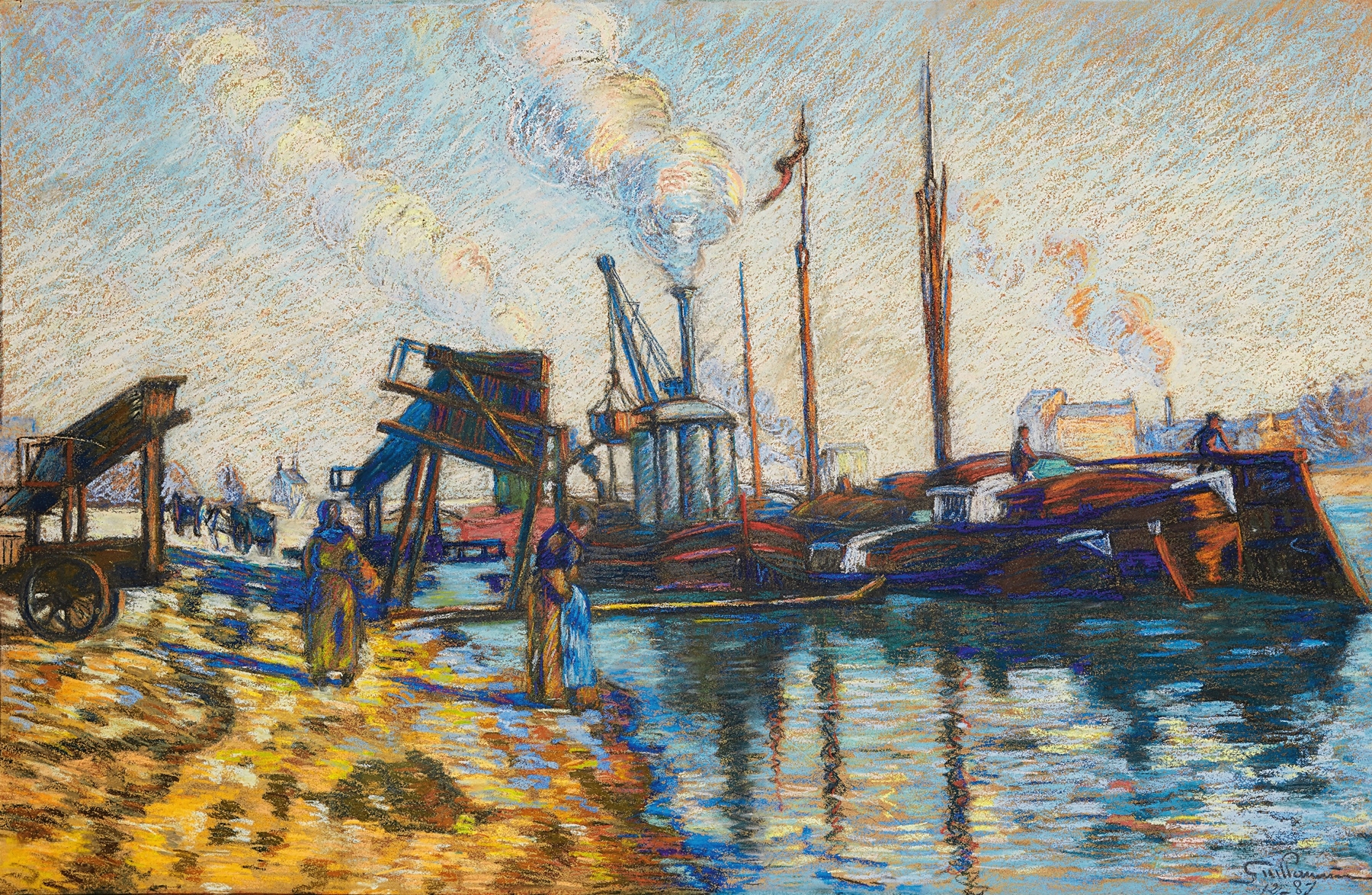 Quai de la Seine à Paris, by Armand Guillaumin, public domain
