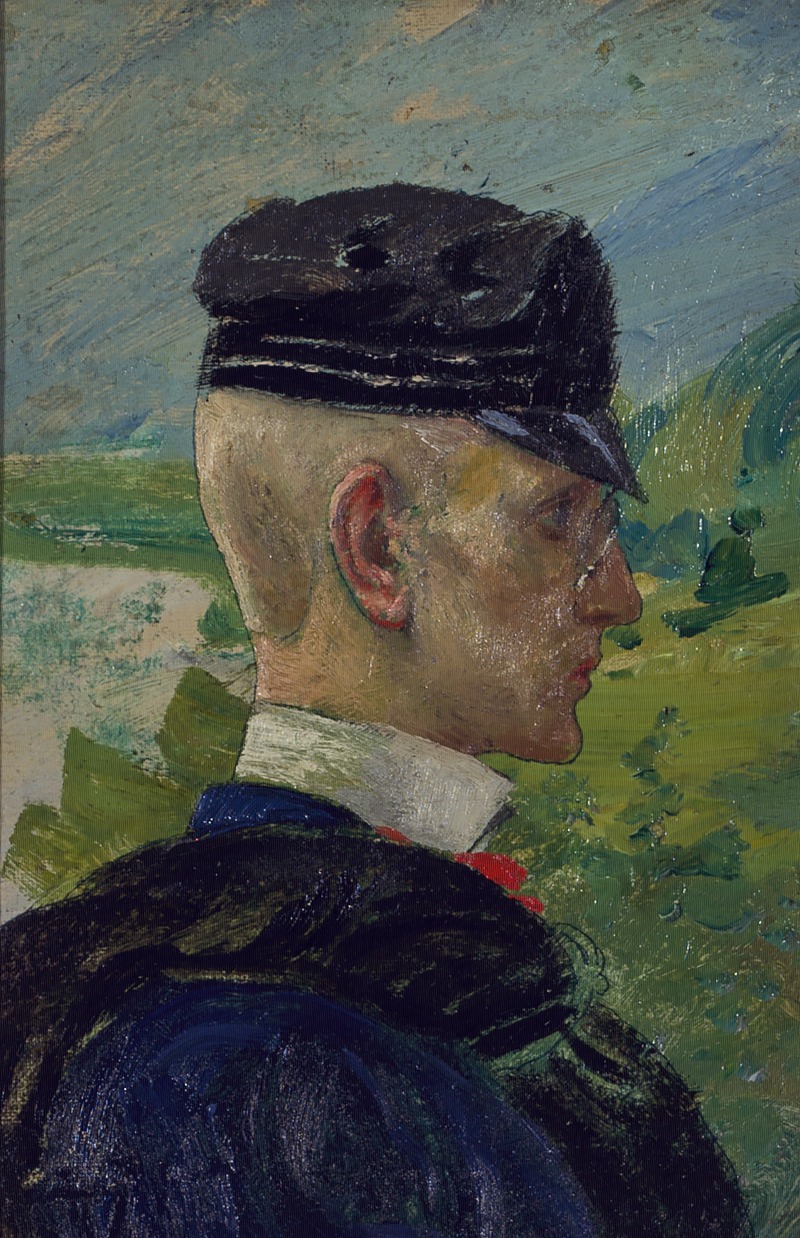 A study of a boy in prayer by Carl Larsson.