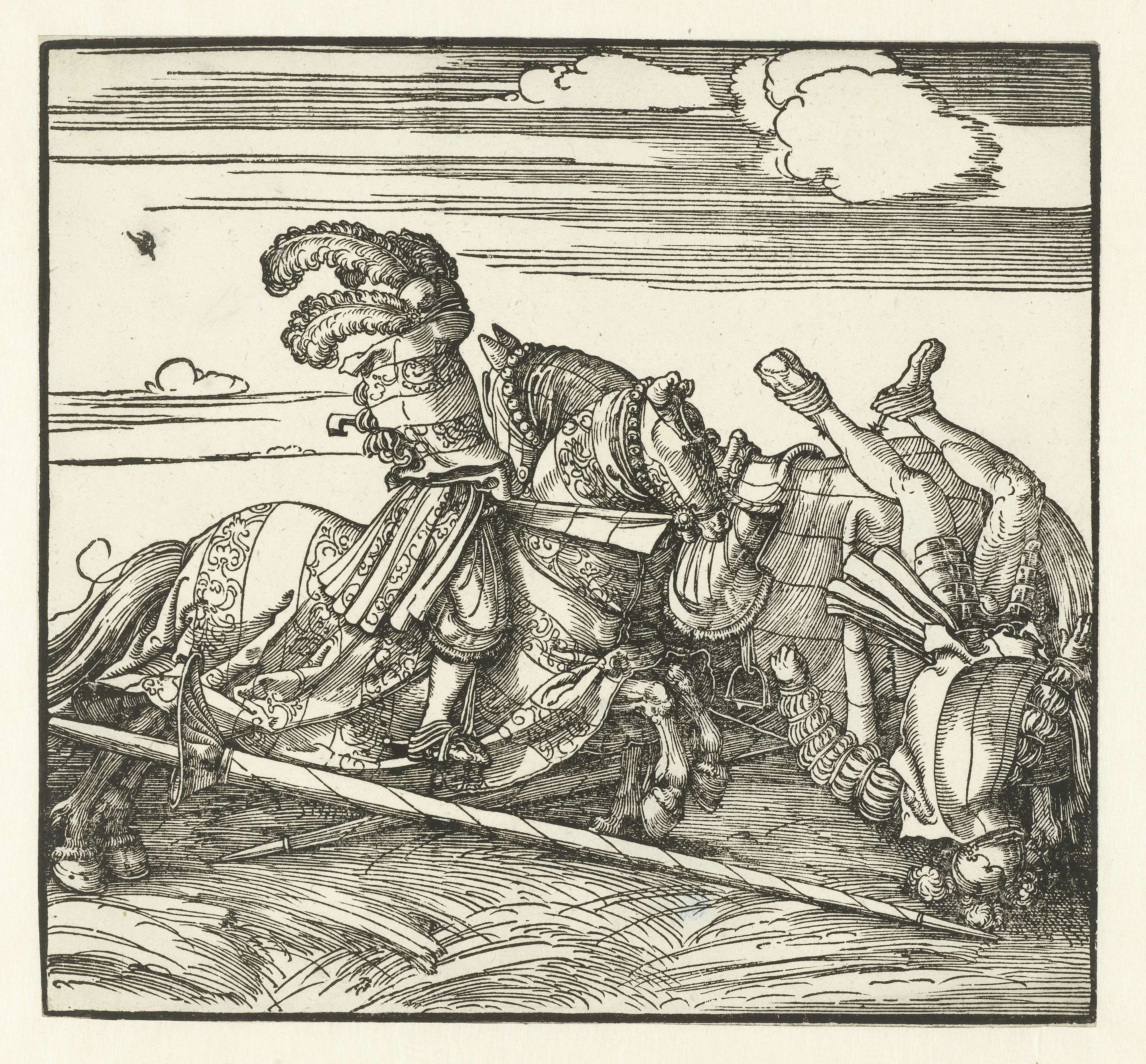 Twee ruiters in gevecht, by Albrecht Dürer, public domain