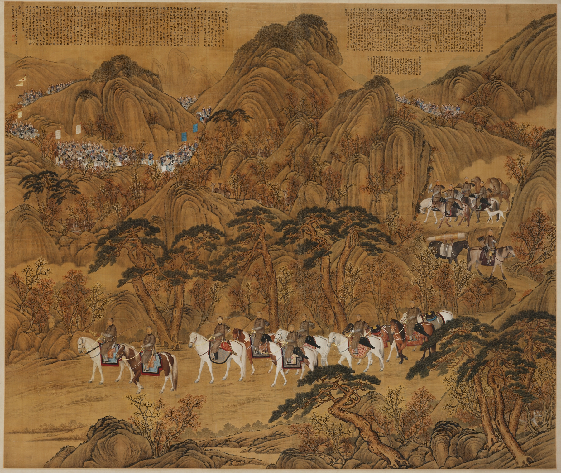 ​郎世宁哨鹿图轴, by Giuseppe Castiglione, public domain