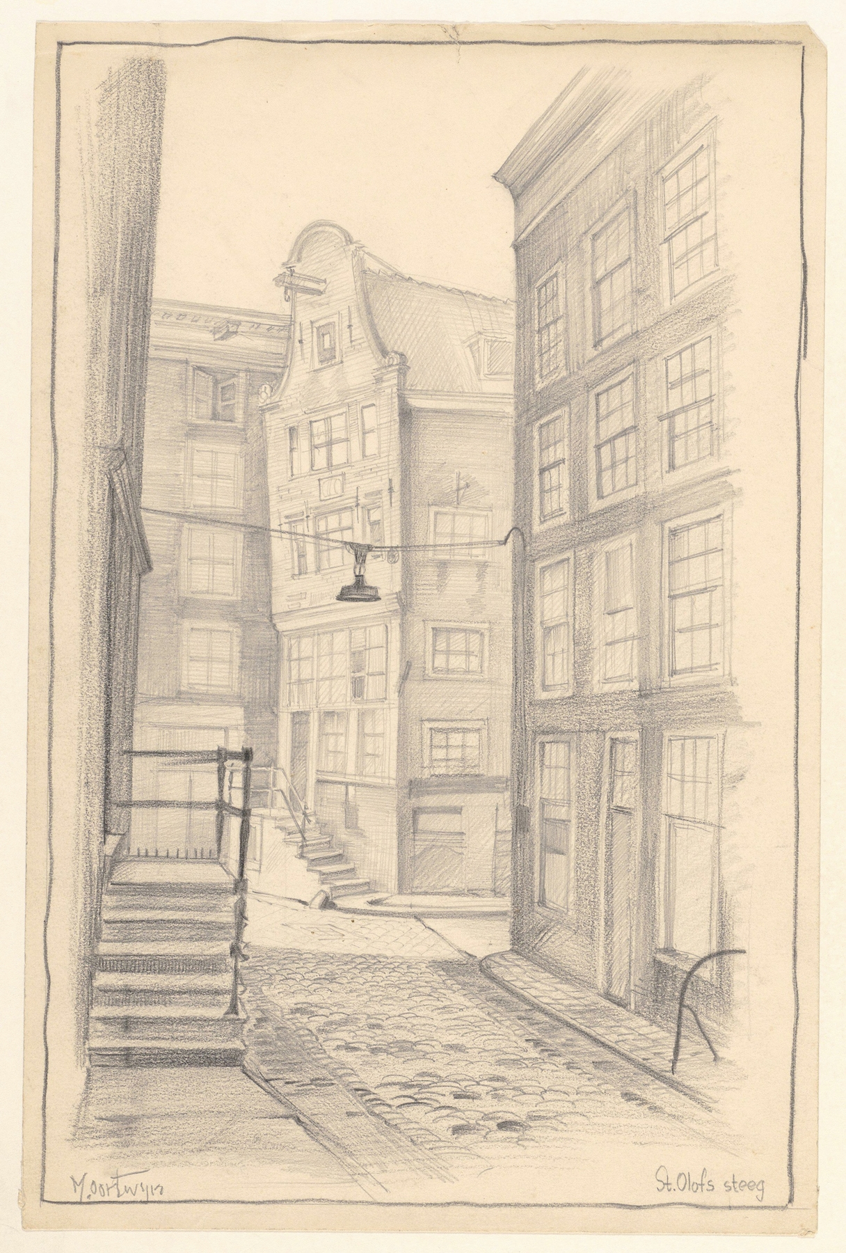 Gezicht in de St. Olofssteeg., by Maarten Oortwijn, public domain