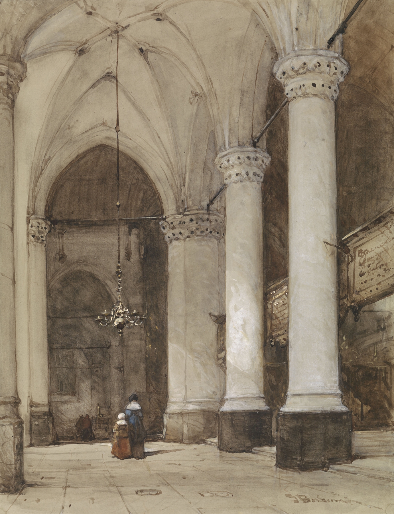 Southern aisle of the Great Church at The Hague, by Johannes Bosboom, public domain