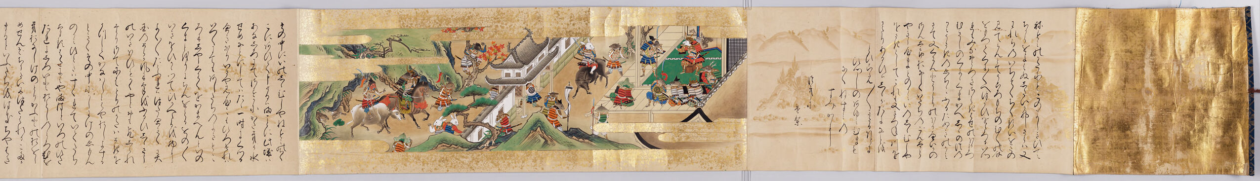 Battle of the Chickens and Rats by Asai Ryōi, silver medium, depicting a chaotic battle between chickens and rats
