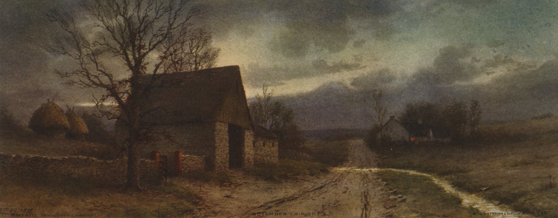 Landscape at twilight by Edwin Lamasure, medium unknown