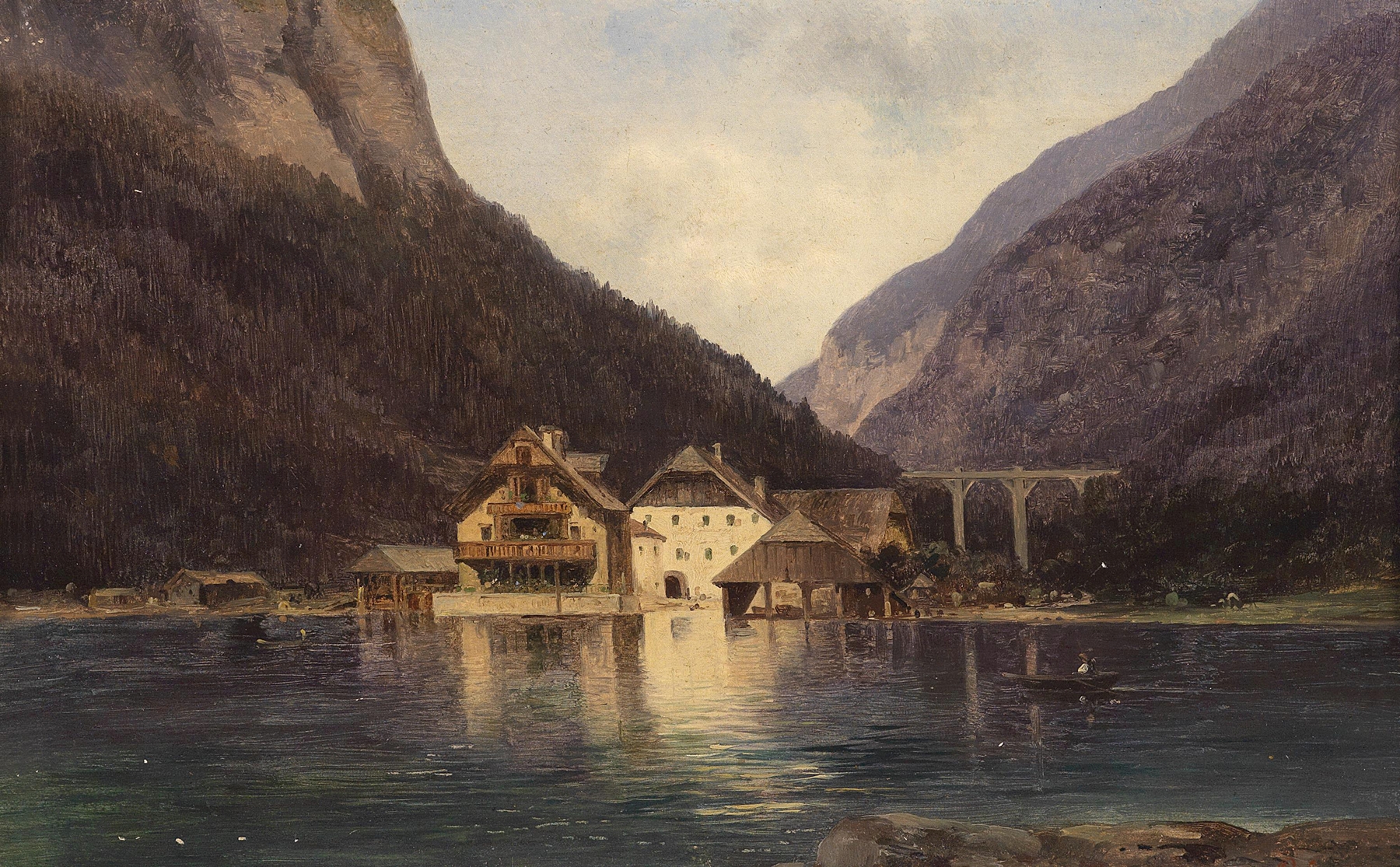 oil painting of a tranquil landscape by Carl Lafite