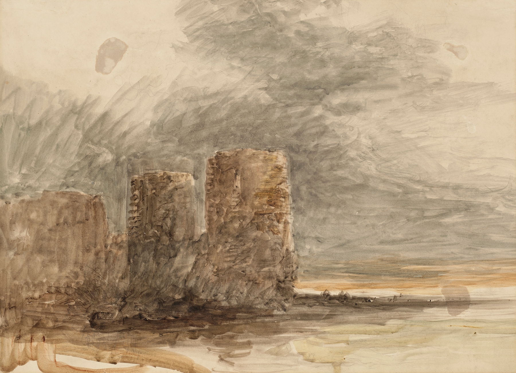 View of Flint Castle, by David Cox, public domain