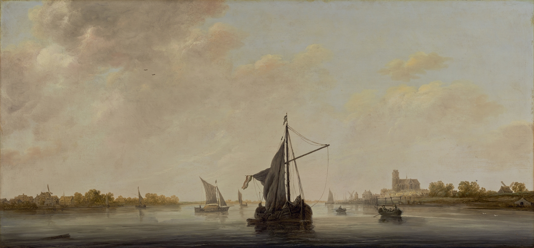 A View of the Maas at Dordrecht, by Aelbert Cuyp, public domain