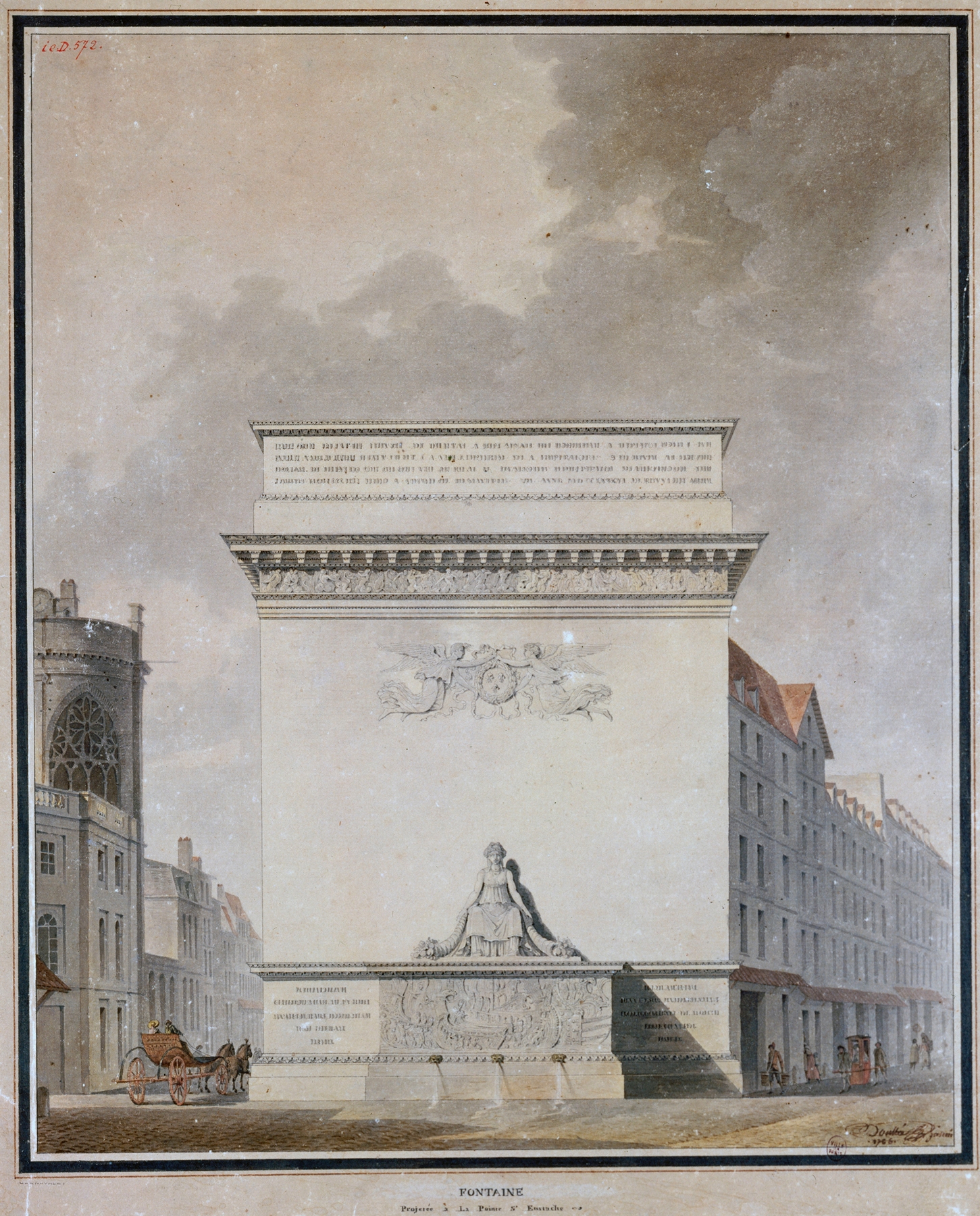 Projet de fontaine à la Pointe Saint-Eustache, by Etienne-Louis Boullée, public domain