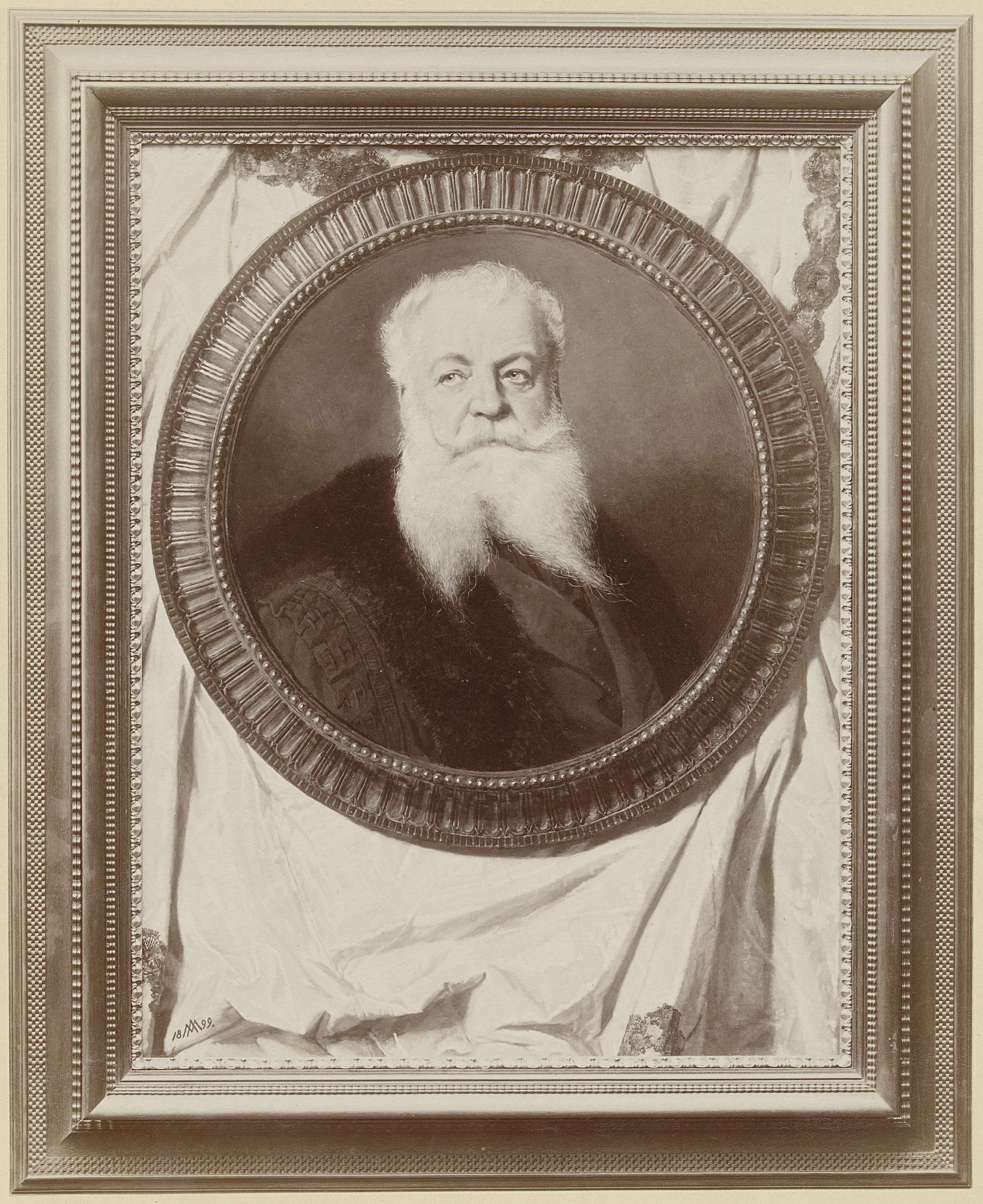 Portrait of sculptor Arthur du Passage, albumen print by Michel Berthaud