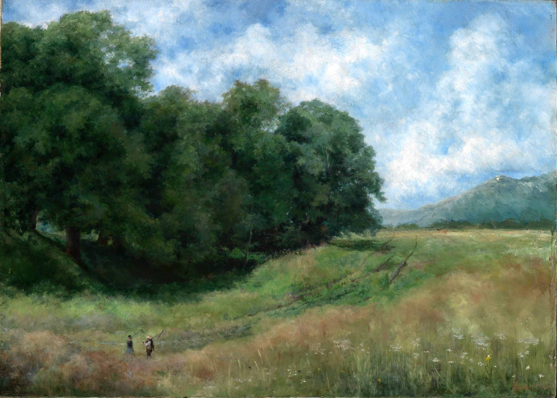 Landscape oil painting by Louis Eysen depicting a serene path through grass