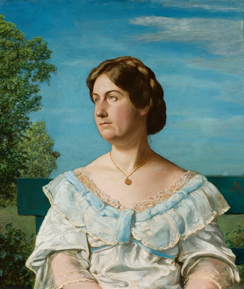 Portrait of Ella Blaue by Hans Thoma showcases a tender familial bond.