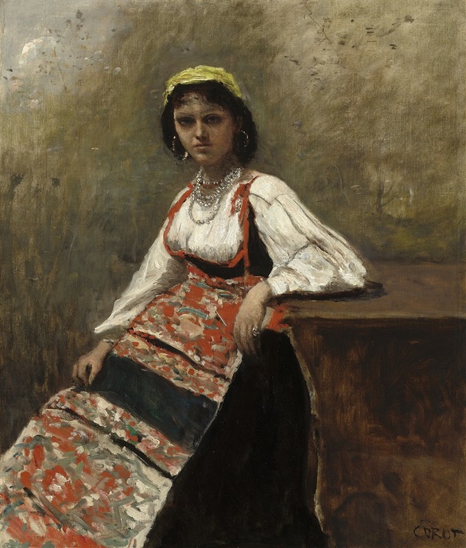 A portrait of an Italian woman by Jean-Baptiste-Camille Corot.