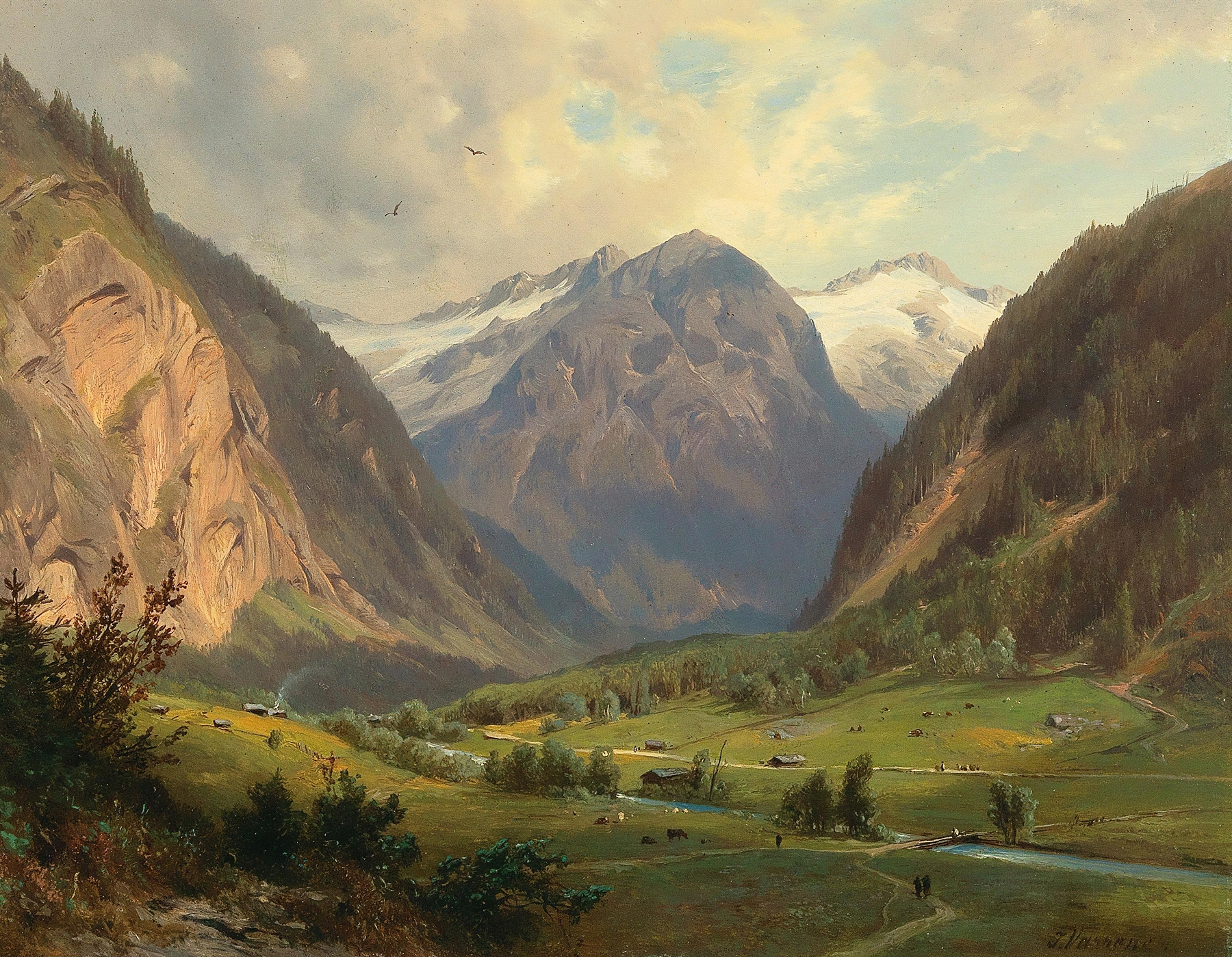 Landscape of Das Kötschachthal by Johann Varrone, unknown medium