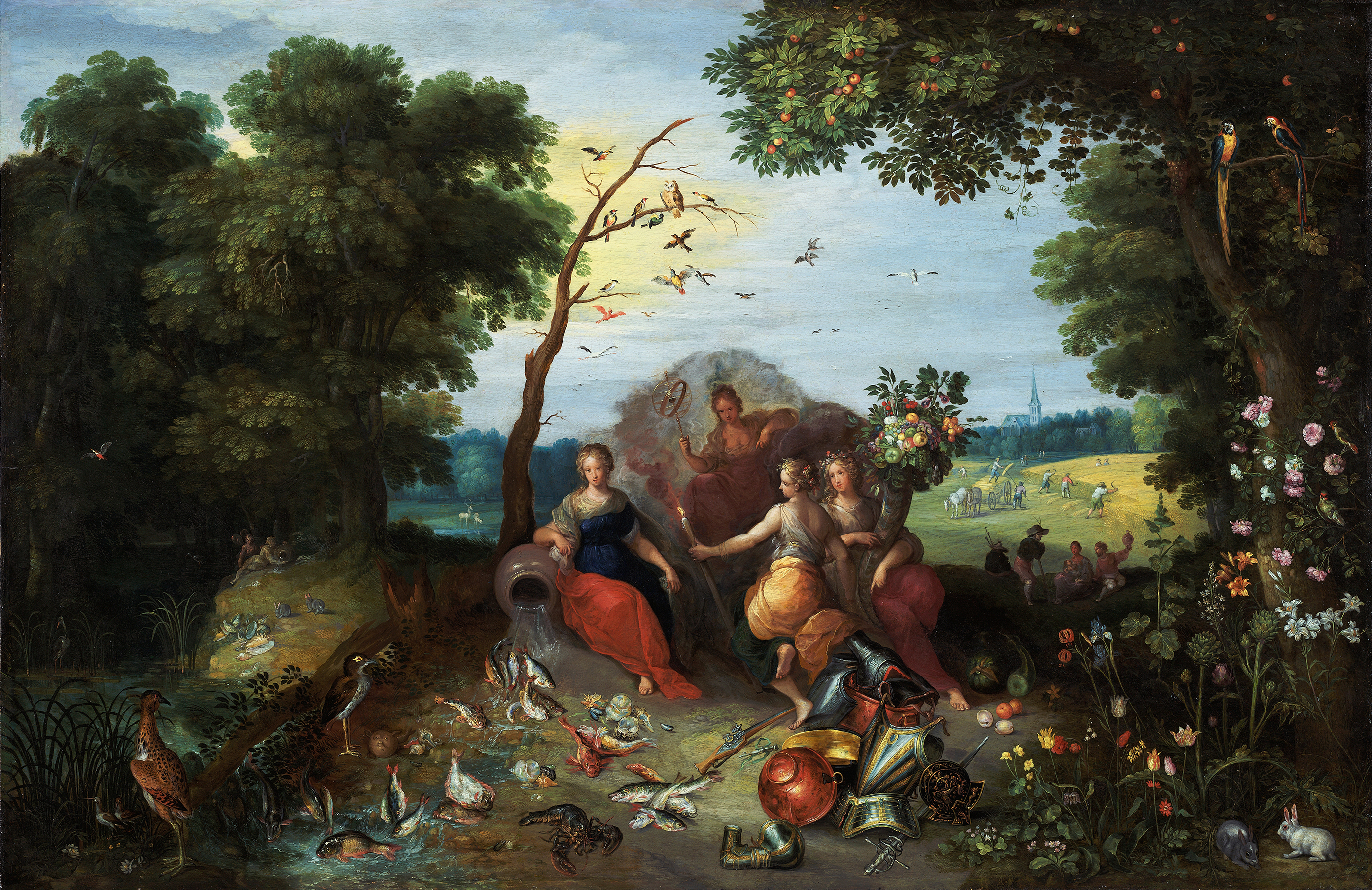 Landscape with Allegories of the Four Elements, oil on canvas by Jan Brueghel the Younger
