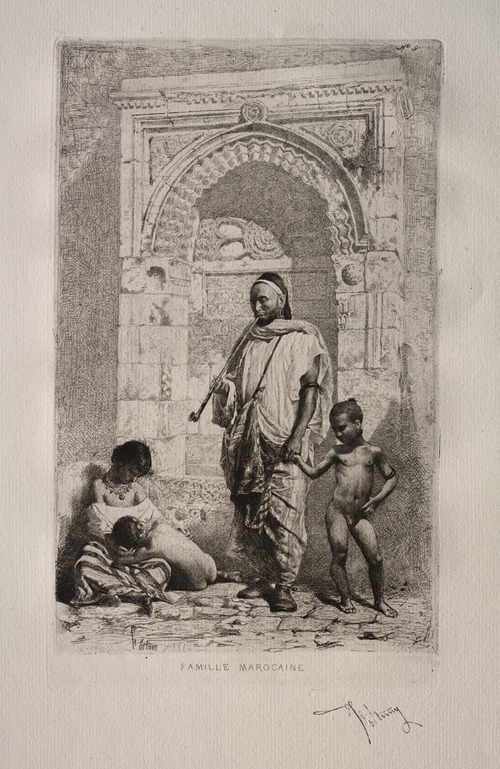 A depiction of a Moroccan family by Mariano Fortuny Marsal.