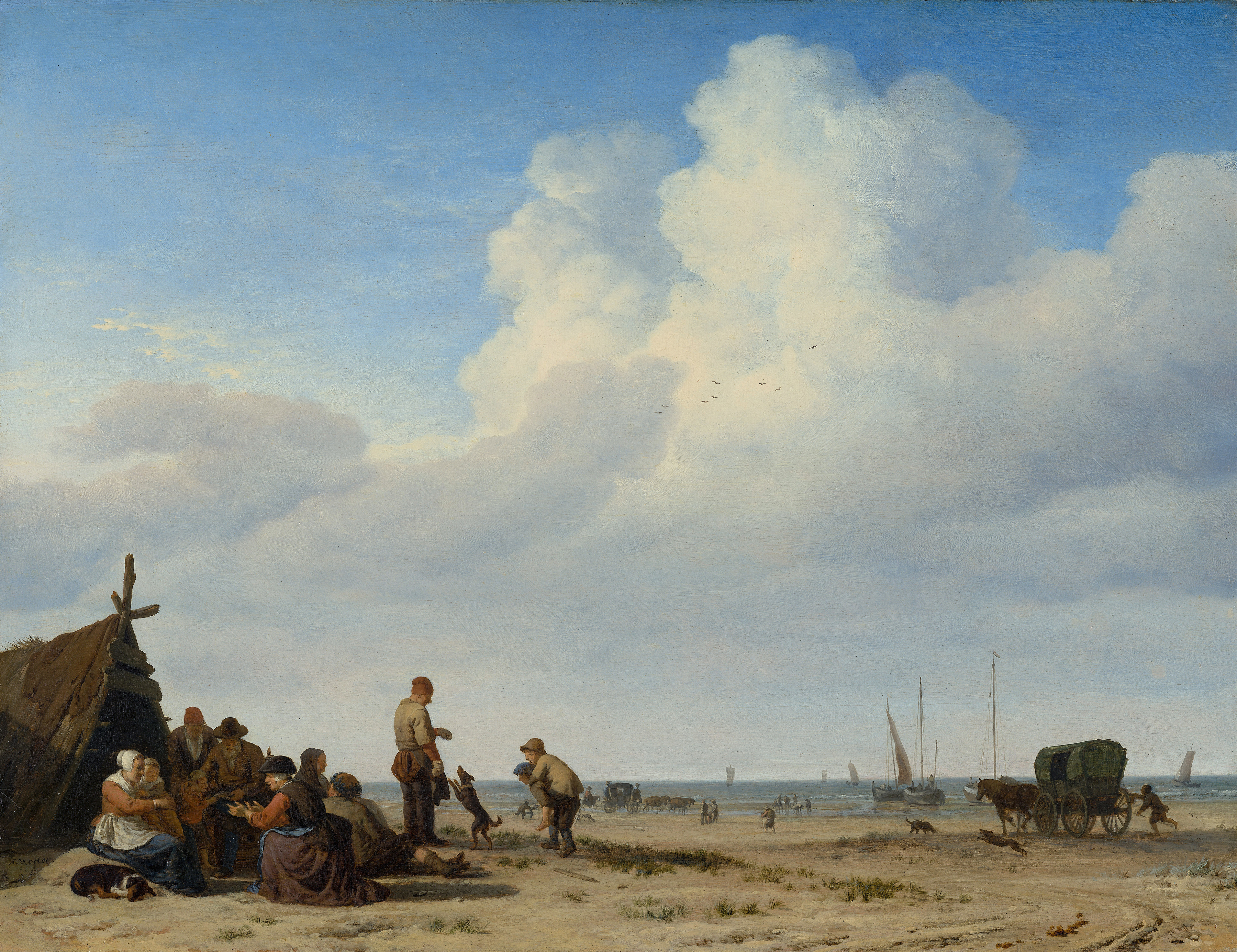Beach View, by Adriaen van de Velde, public domain