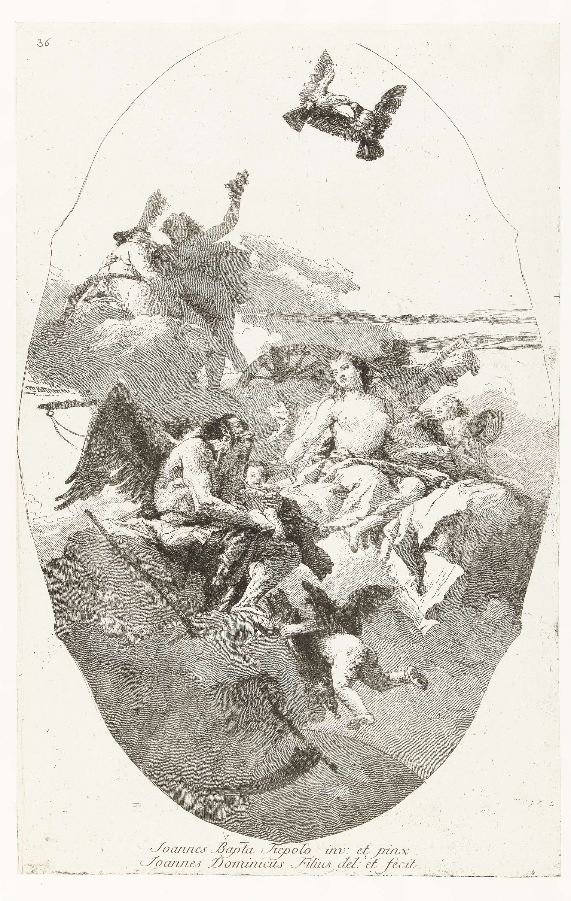 Allegory with Venus and Time, by Giovanni Domenico Tiepolo, public domain