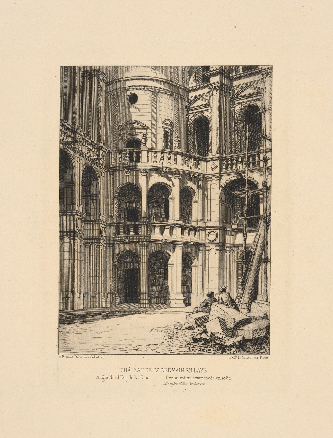 Chateau de St. Germain en Laye, architecture by Alfred Brunet-Debaines