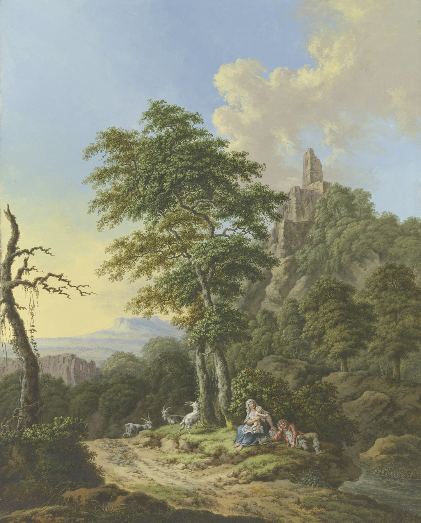 Landscape with a brook and forest, oil on canvas by Karl Franz Kraul