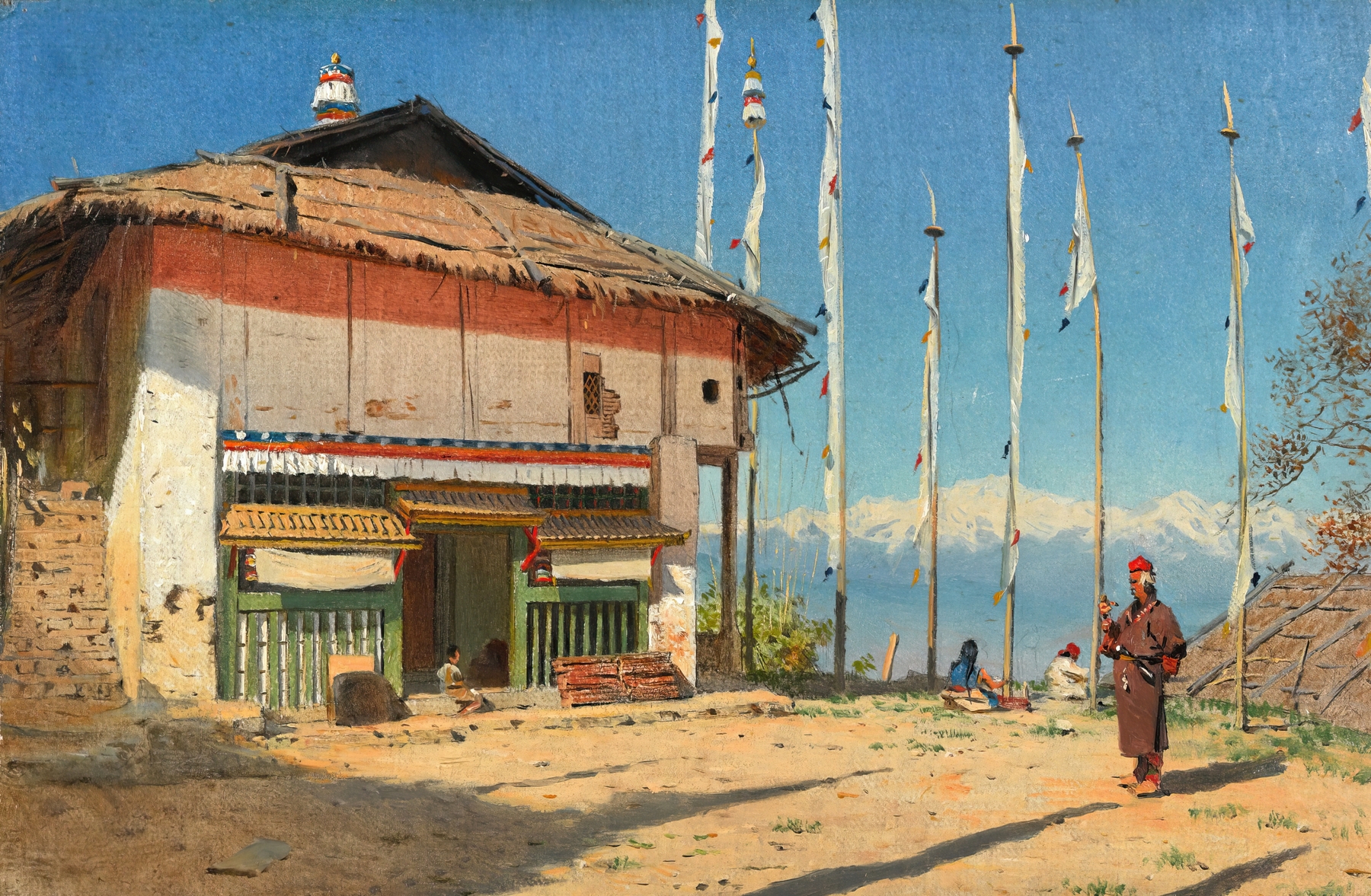 Buddhist Temple in Darjiling. Sikkim., by Vasily Vereshchagin, public domain