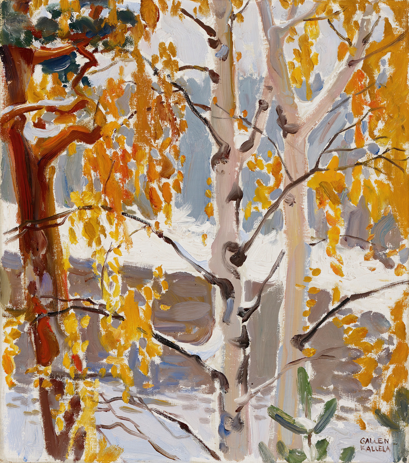 First Snow, by Akseli Gallen-Kallela, public domain