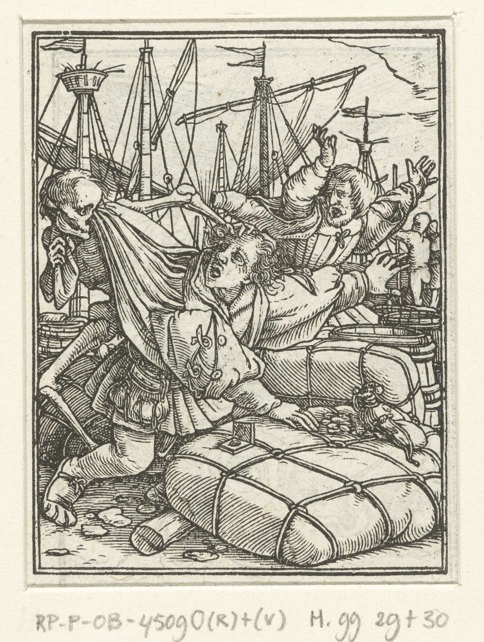 Koopman en de Dood, by Hans Holbein (II), public domain