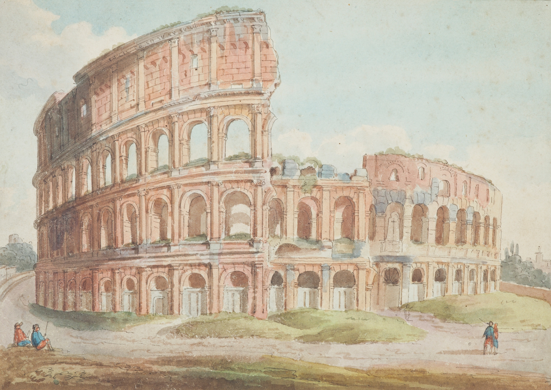 Neoclassicism oil painting of the Colosseum, Rome by Michel Vincent Brandoin