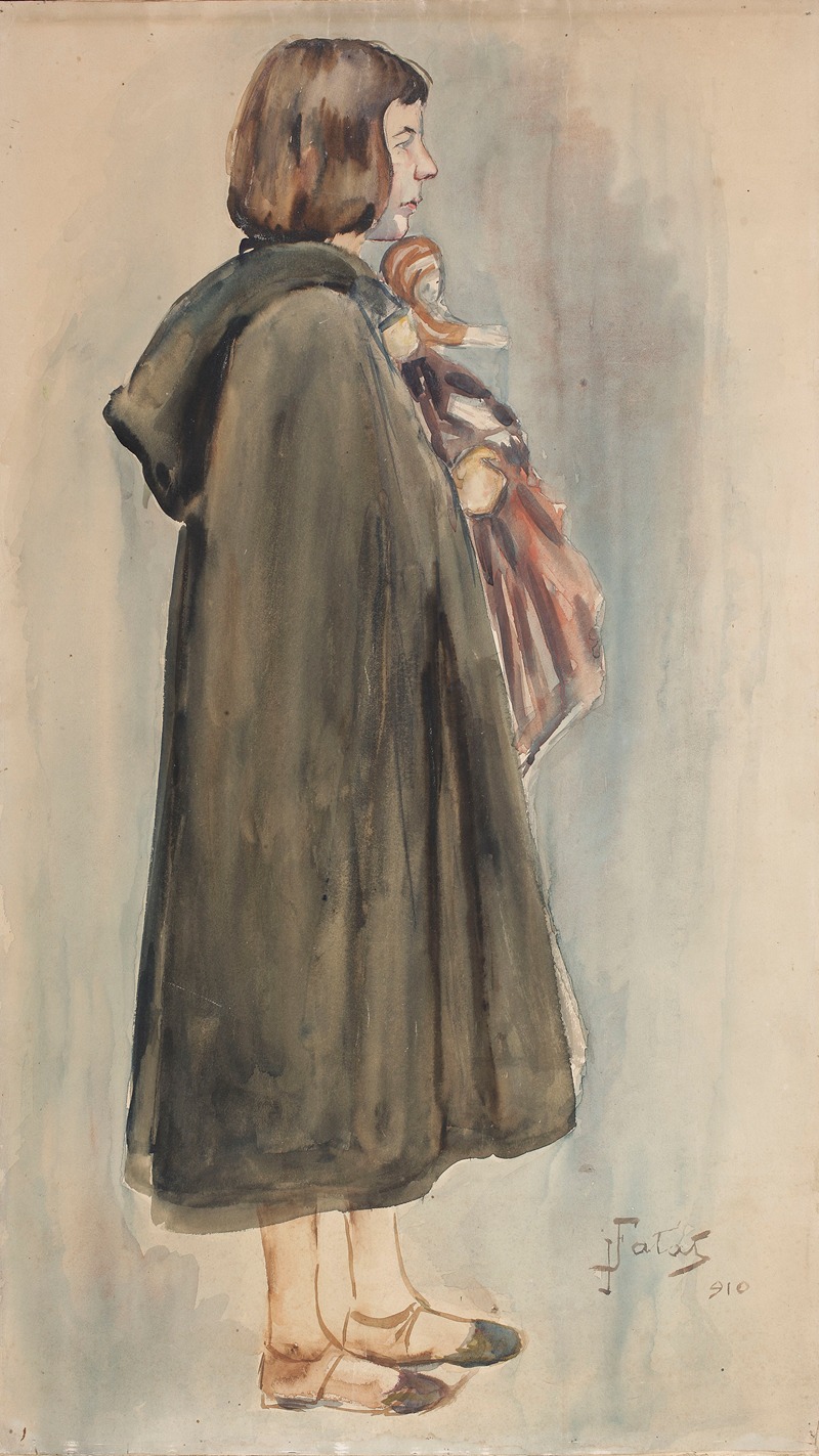 A portrait of a girl named Kuka holding a doll.