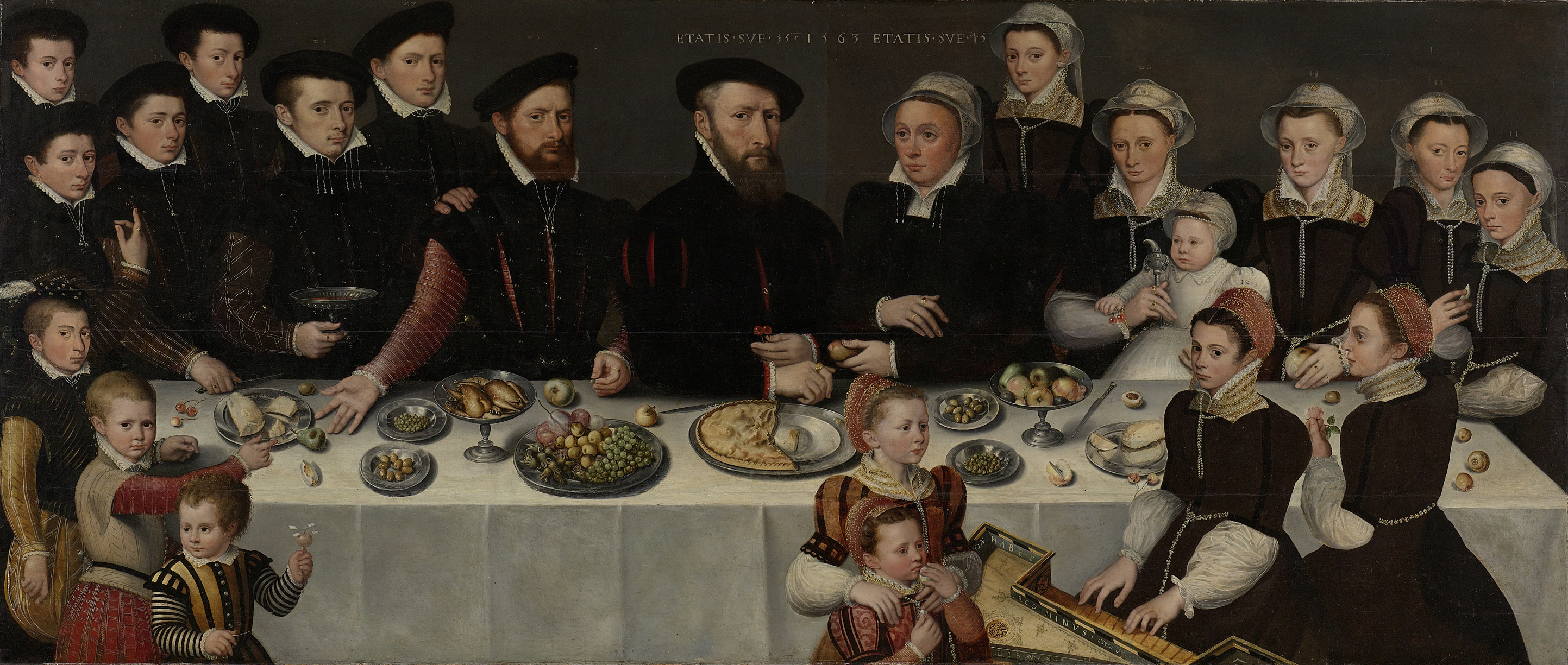 Portrait oil painting by an unknown artist depicting Pierre de Moucheron with family
