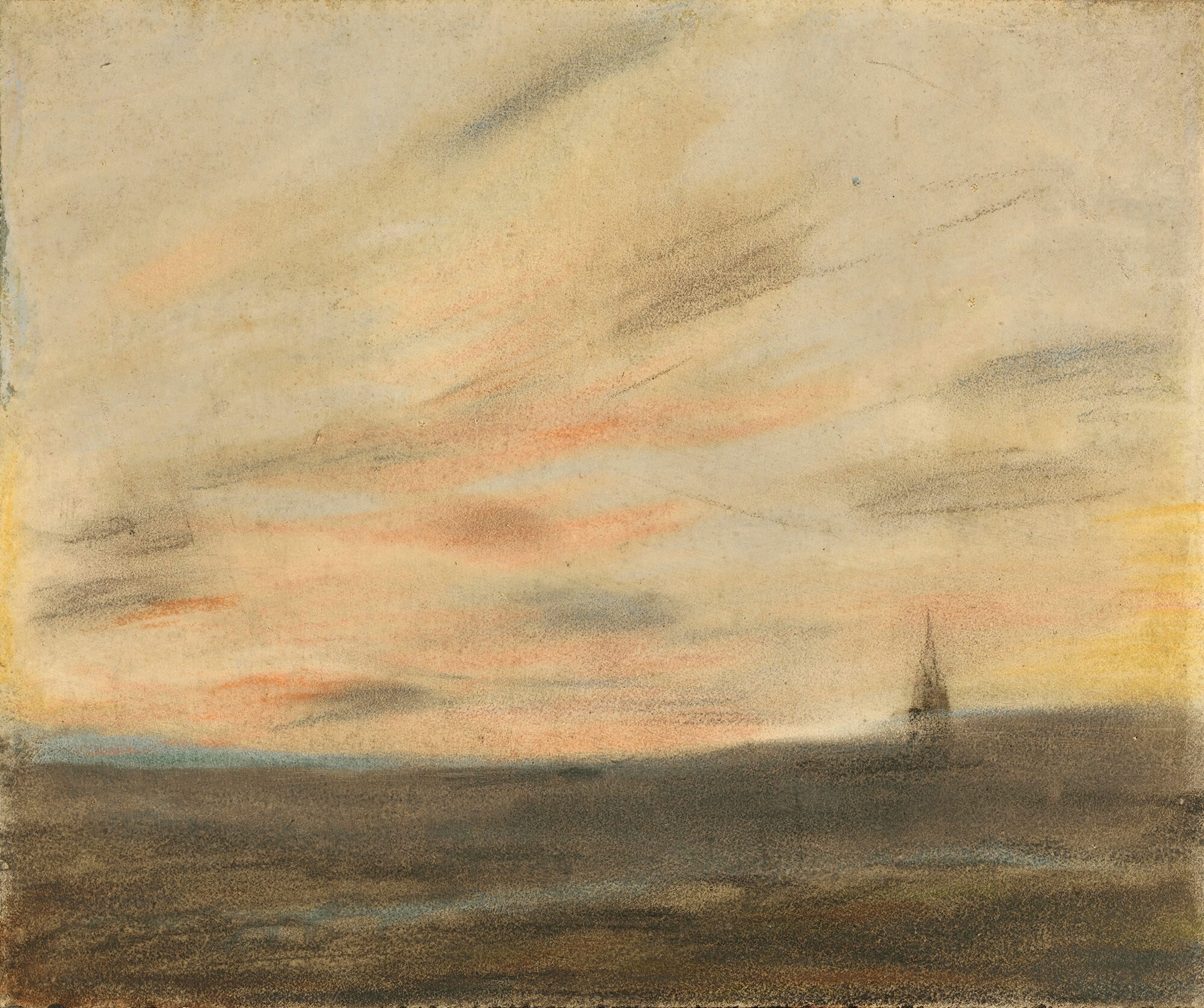 Study Of The Frépillon Sky, by Eugène Delacroix, public domain