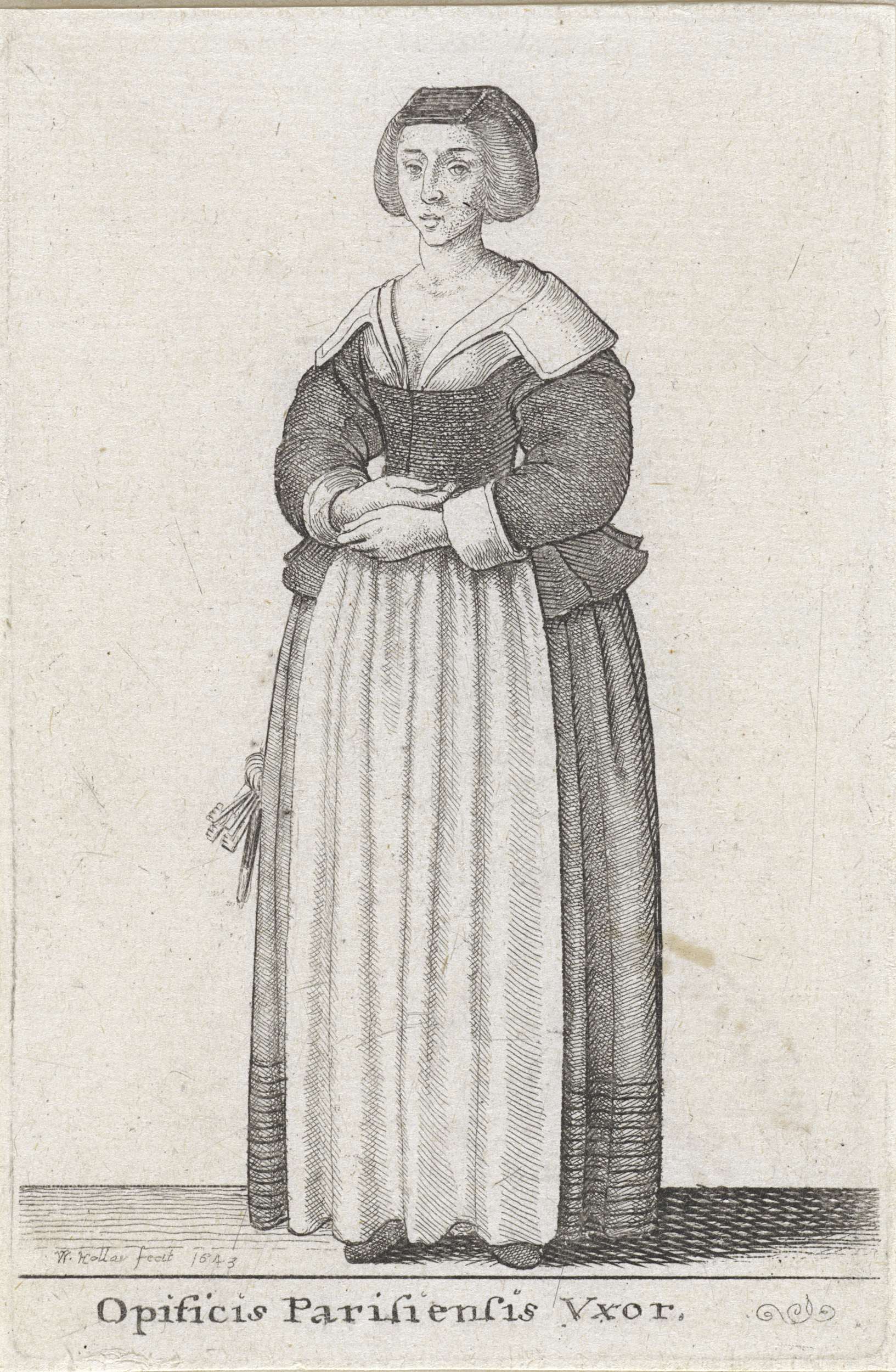 Opificis Paisiensis Vxor, by Wenceslaus Hollar, public domain
