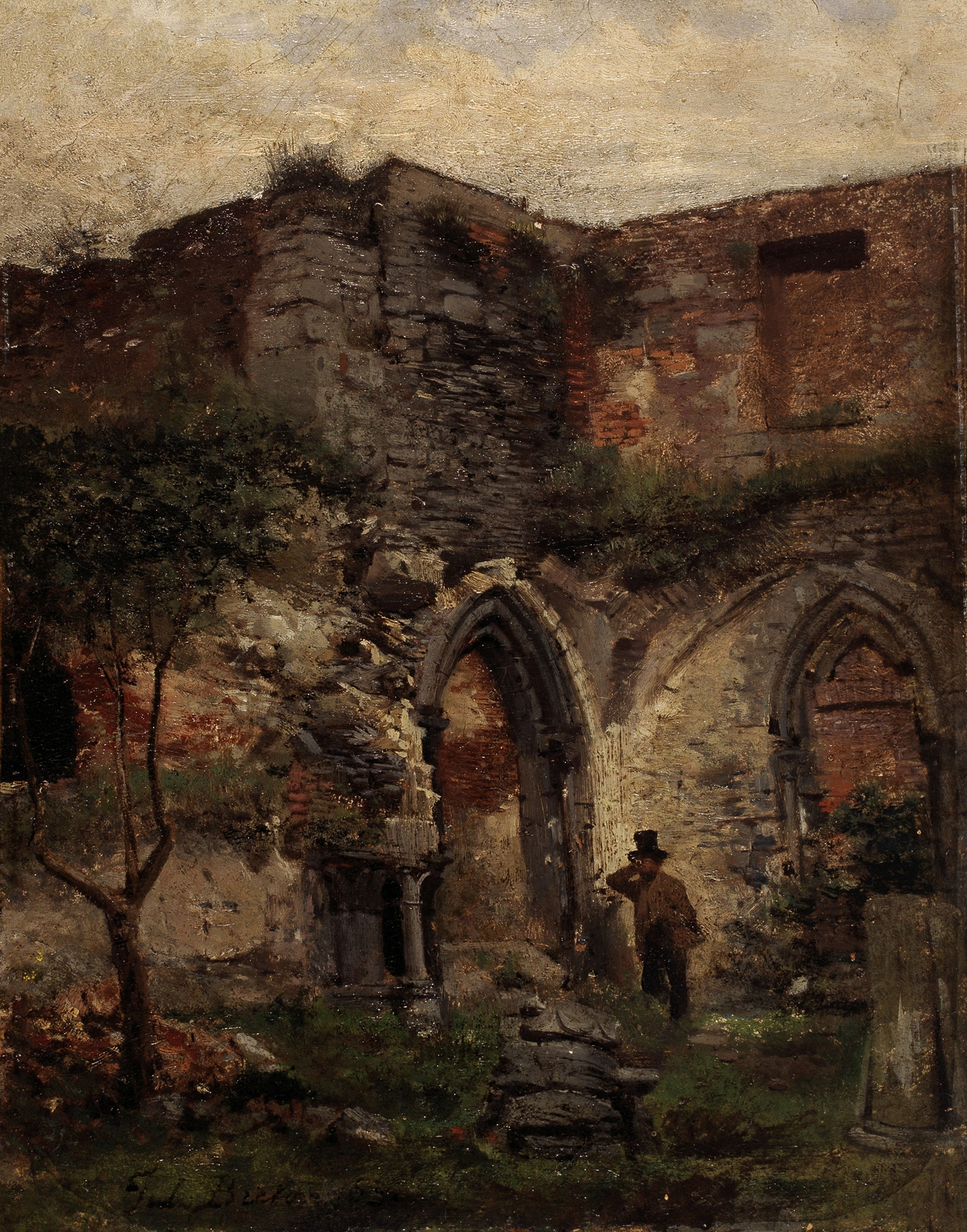 The Ruins of Saint Bavo’s Abbey in Ghent, by Jules Breton, public domain