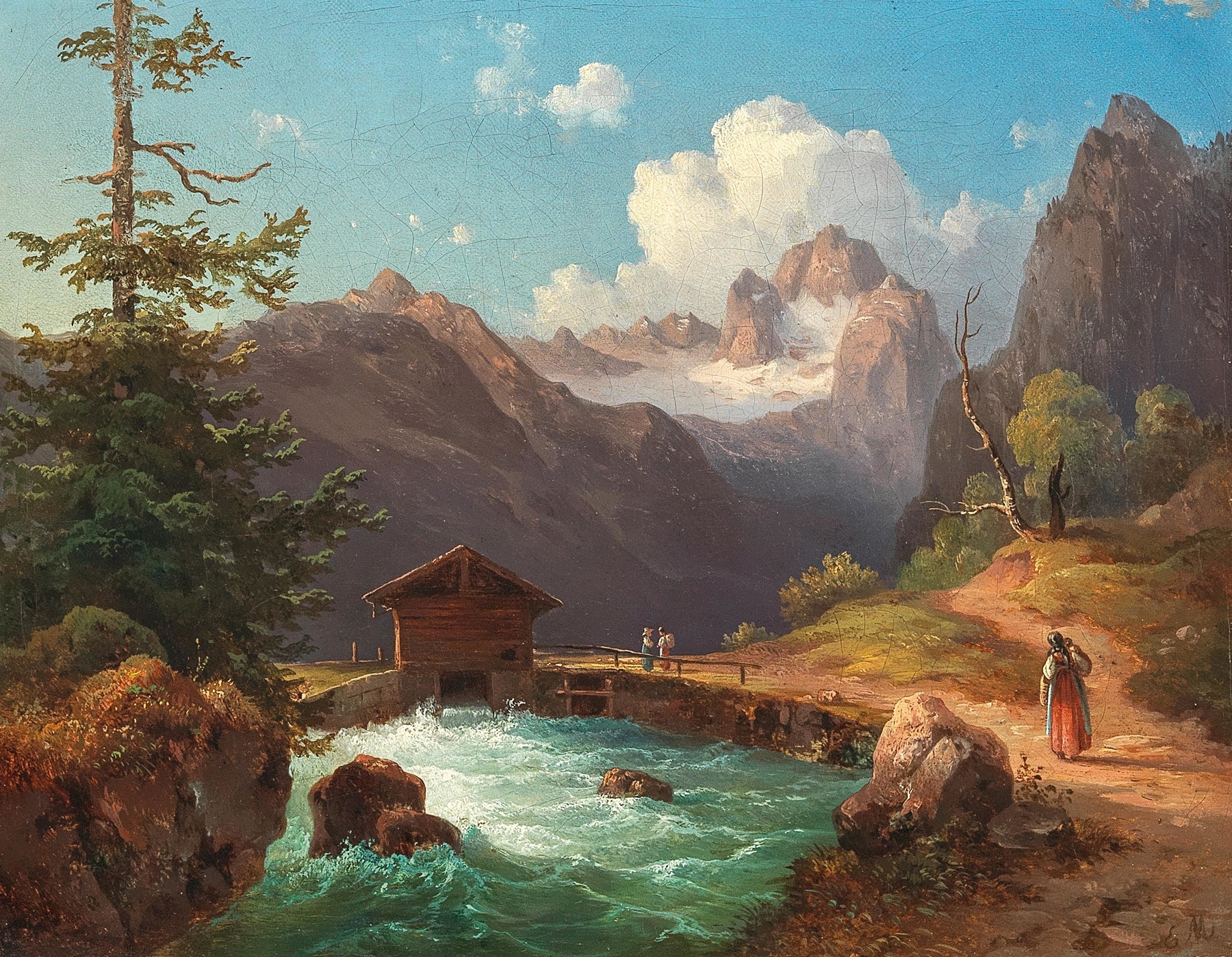 Landscape of the Dachstein Massif, oil on canvas by Edmund Mahlknecht